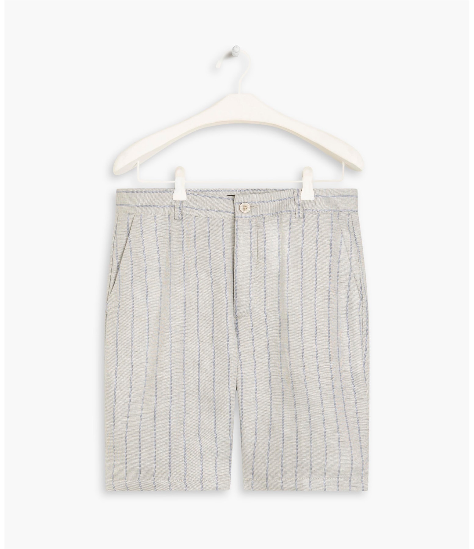 Bermuda Linho  Chino Stripes Silver Gray
