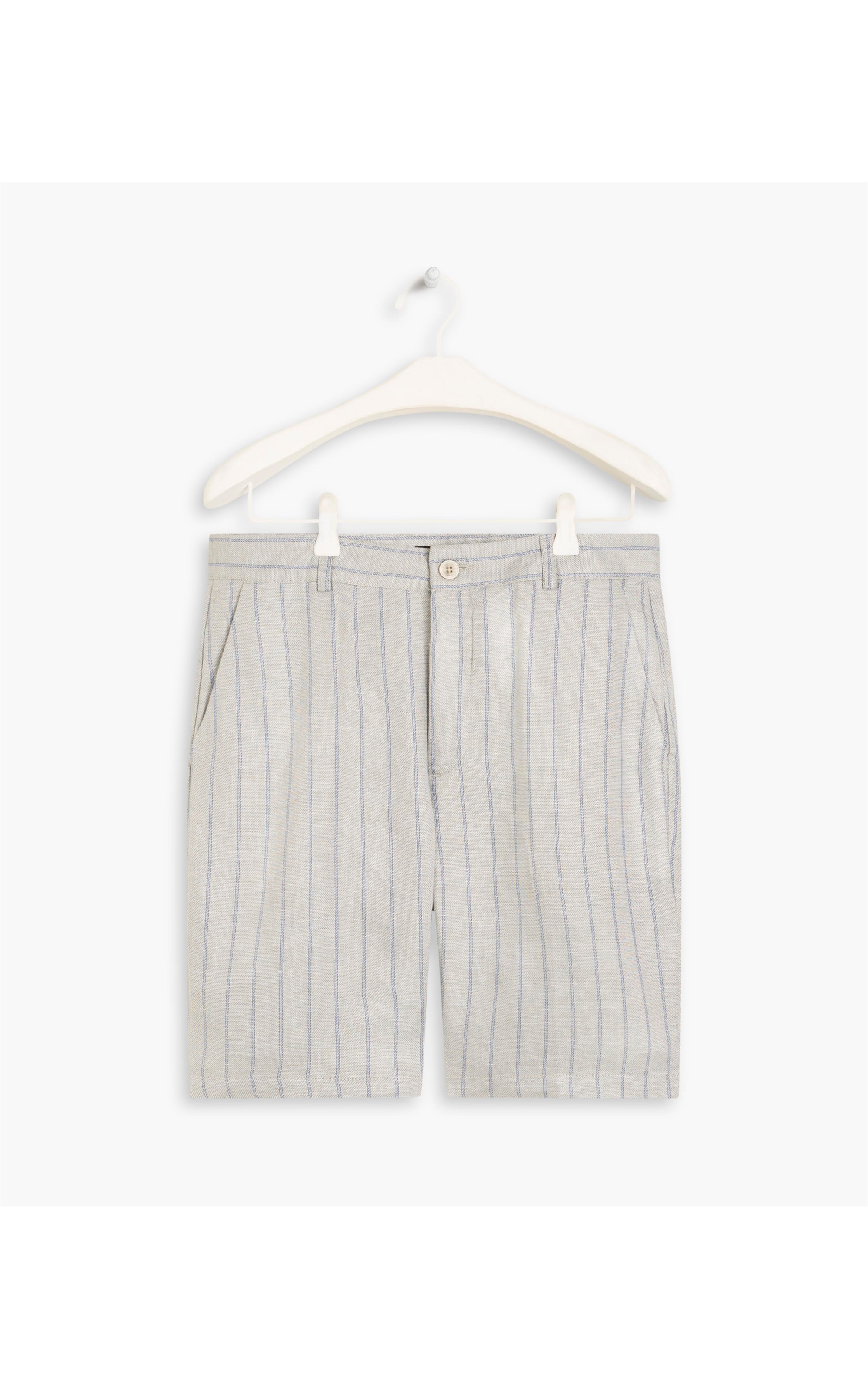 Bermuda Linho  Chino Stripes Silver Gray