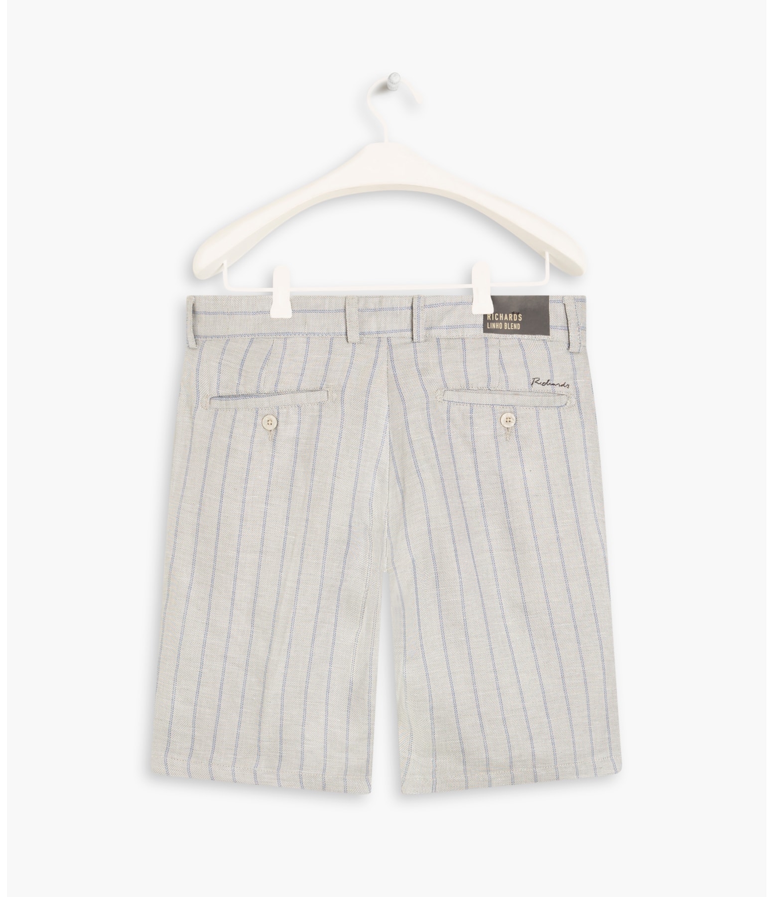 Bermuda Linho  Chino Stripes Silver Gray