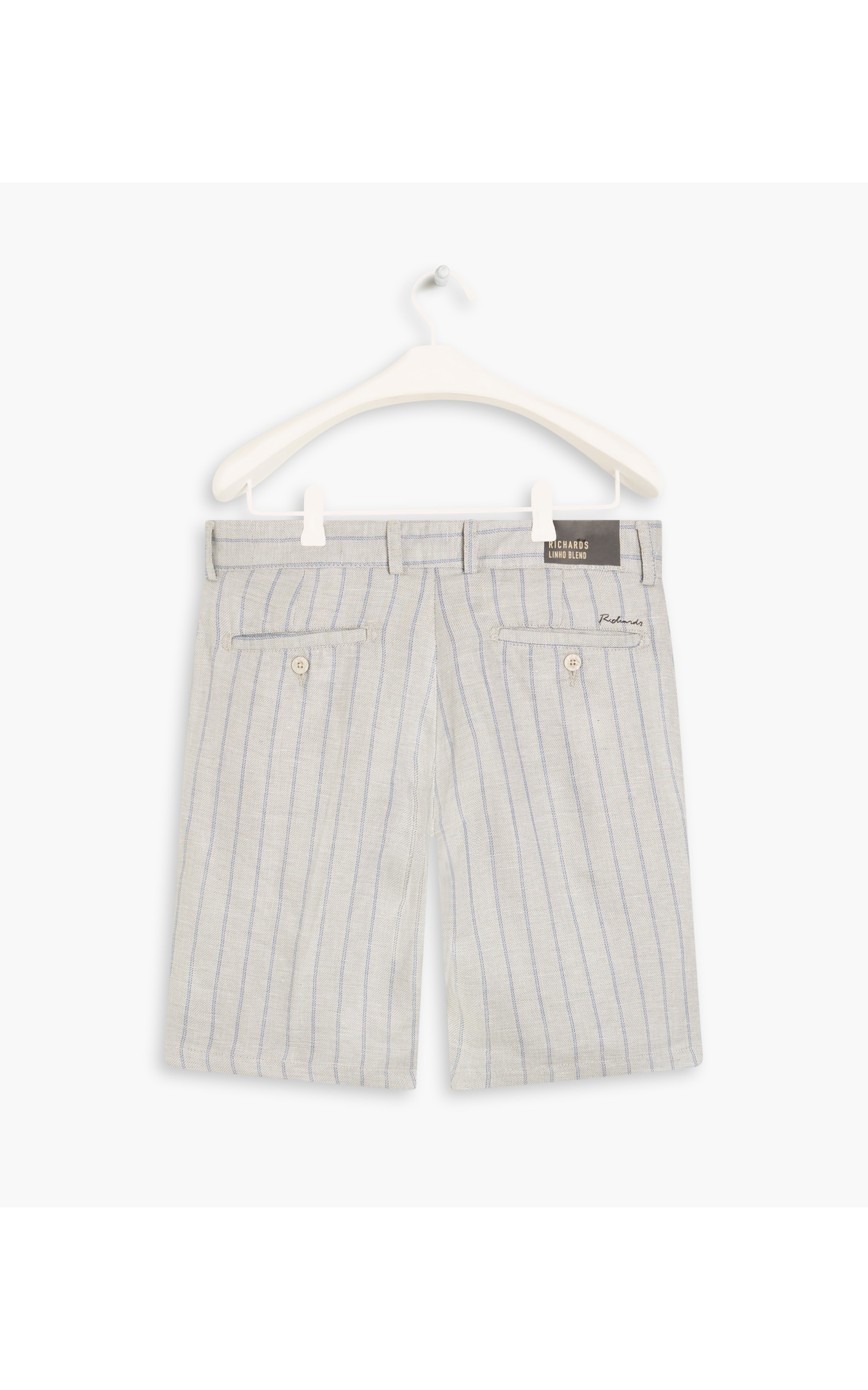 Bermuda Linho  Chino Stripes Silver Gray