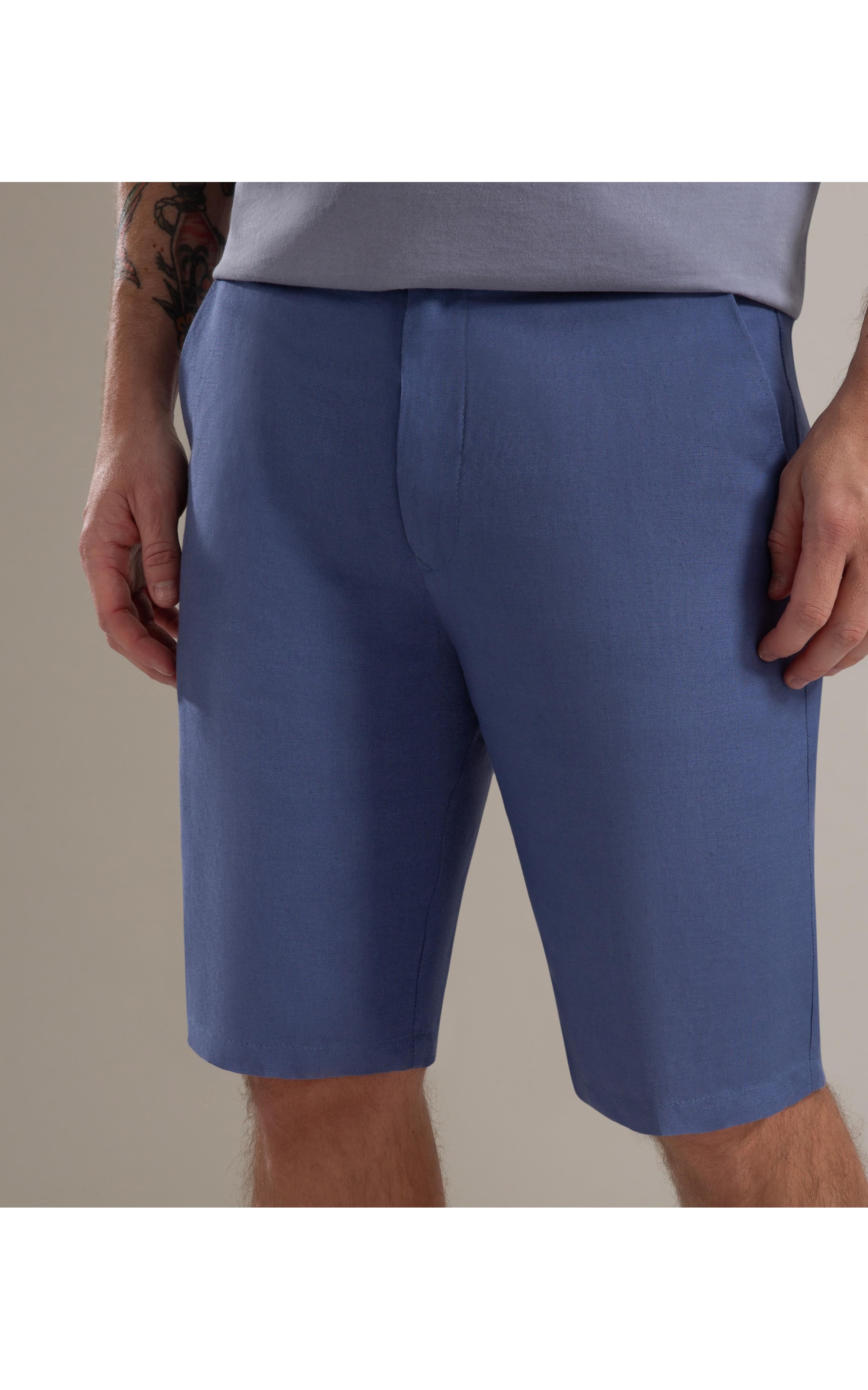 Bermuda Linho  Chino Tolit Azul Seco