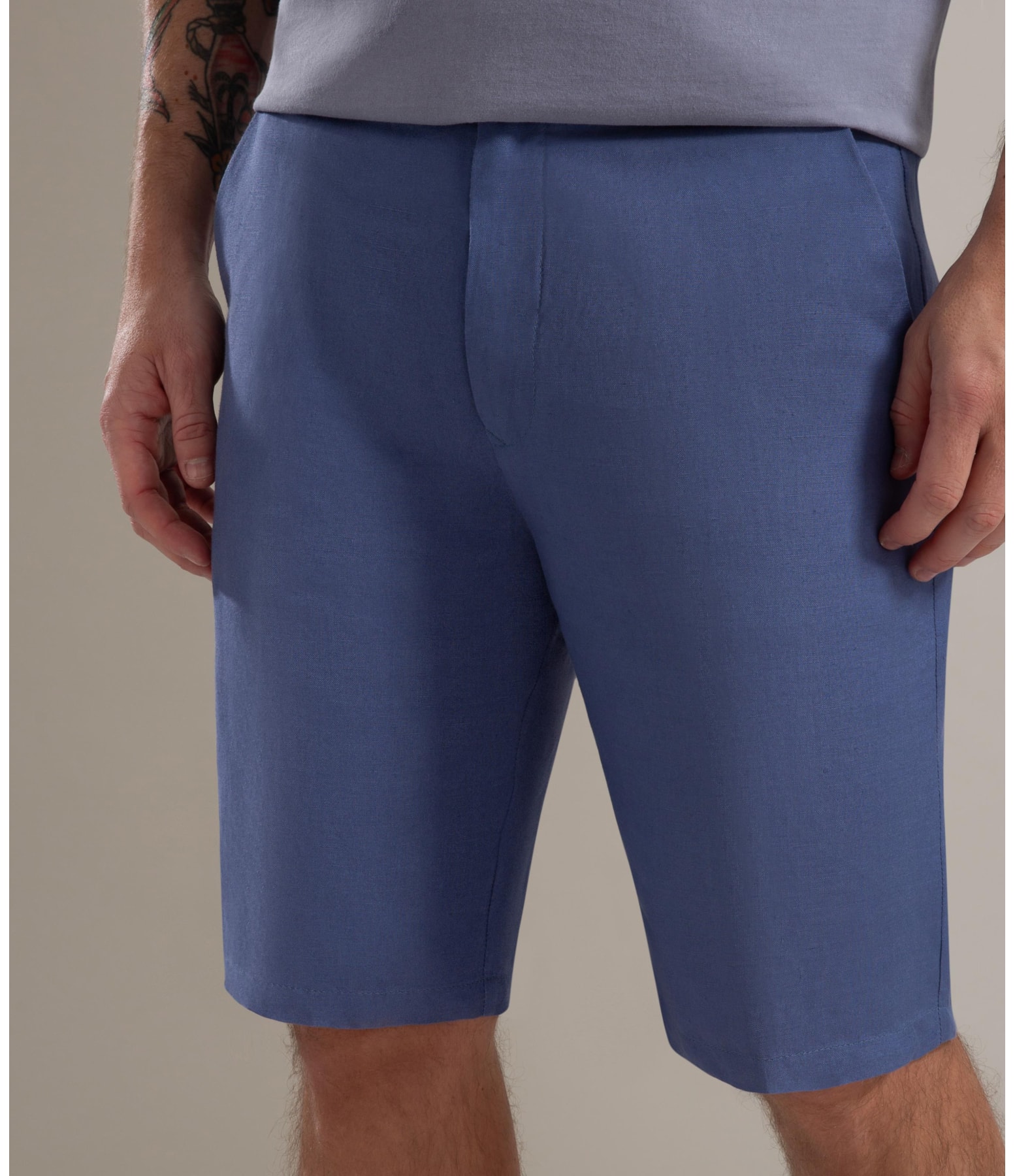 Bermuda Linho  Chino Tolit Azul Seco