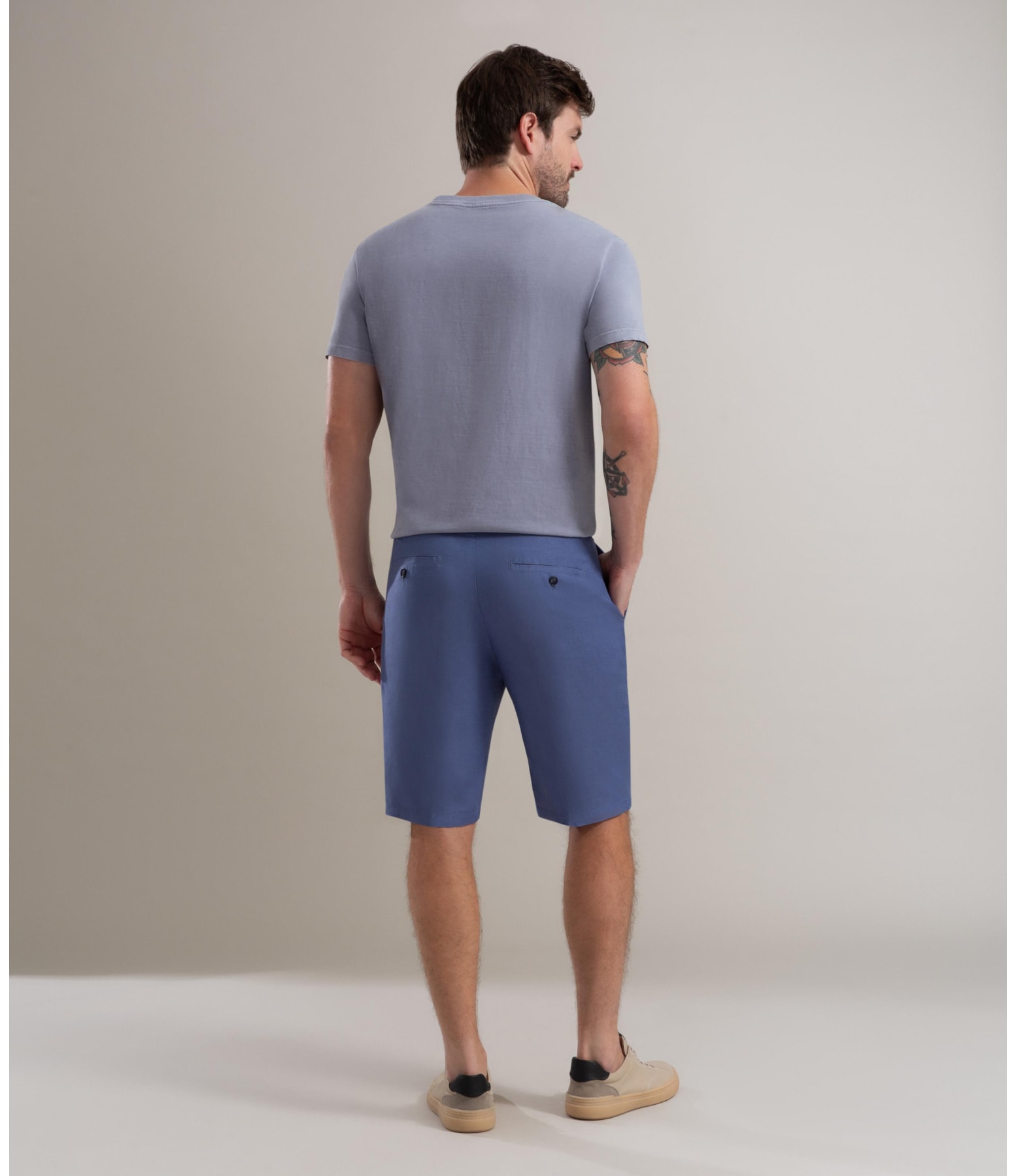 Bermuda Linho  Chino Tolit Azul Seco