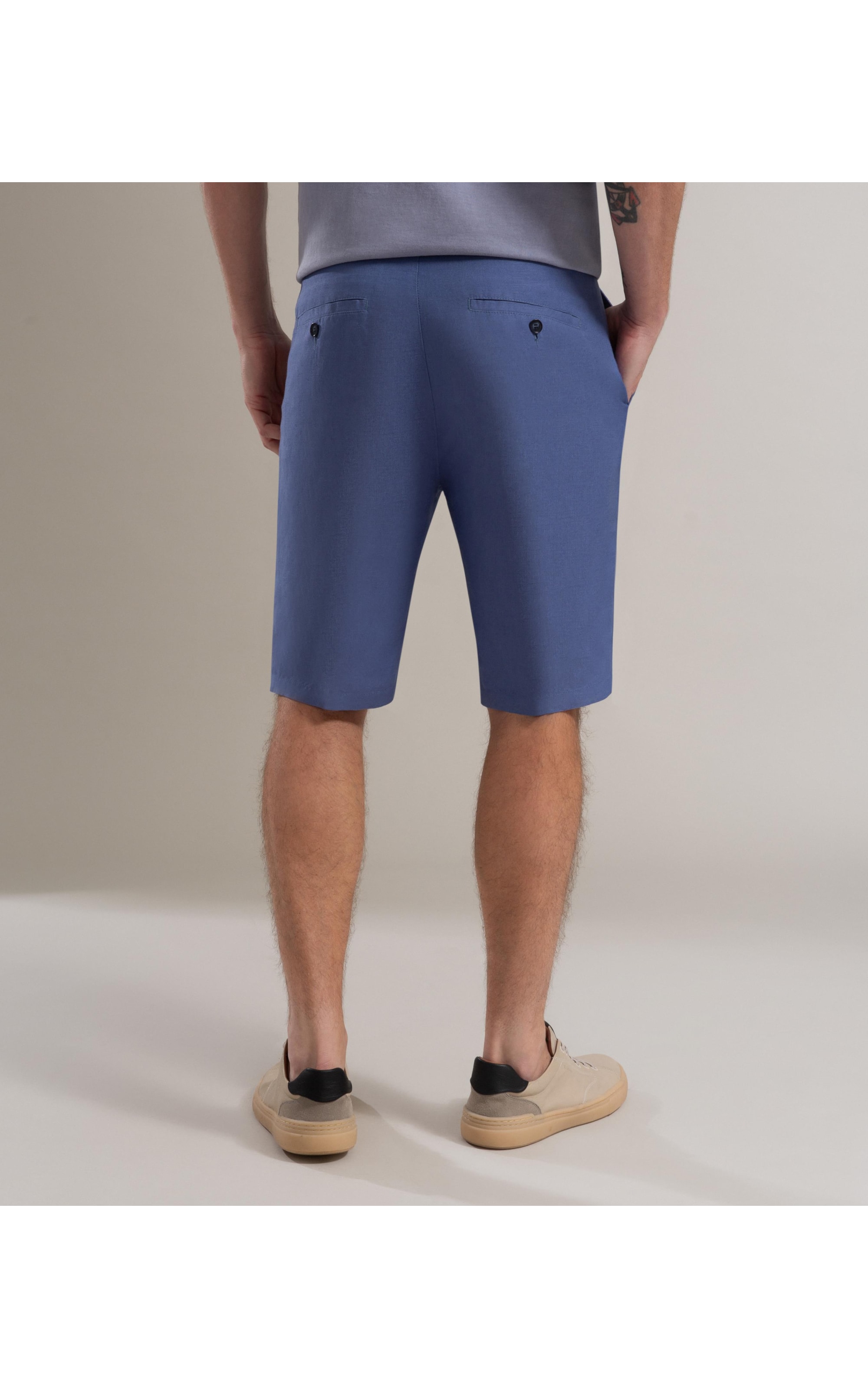 Bermuda Linho  Chino Tolit Azul Seco