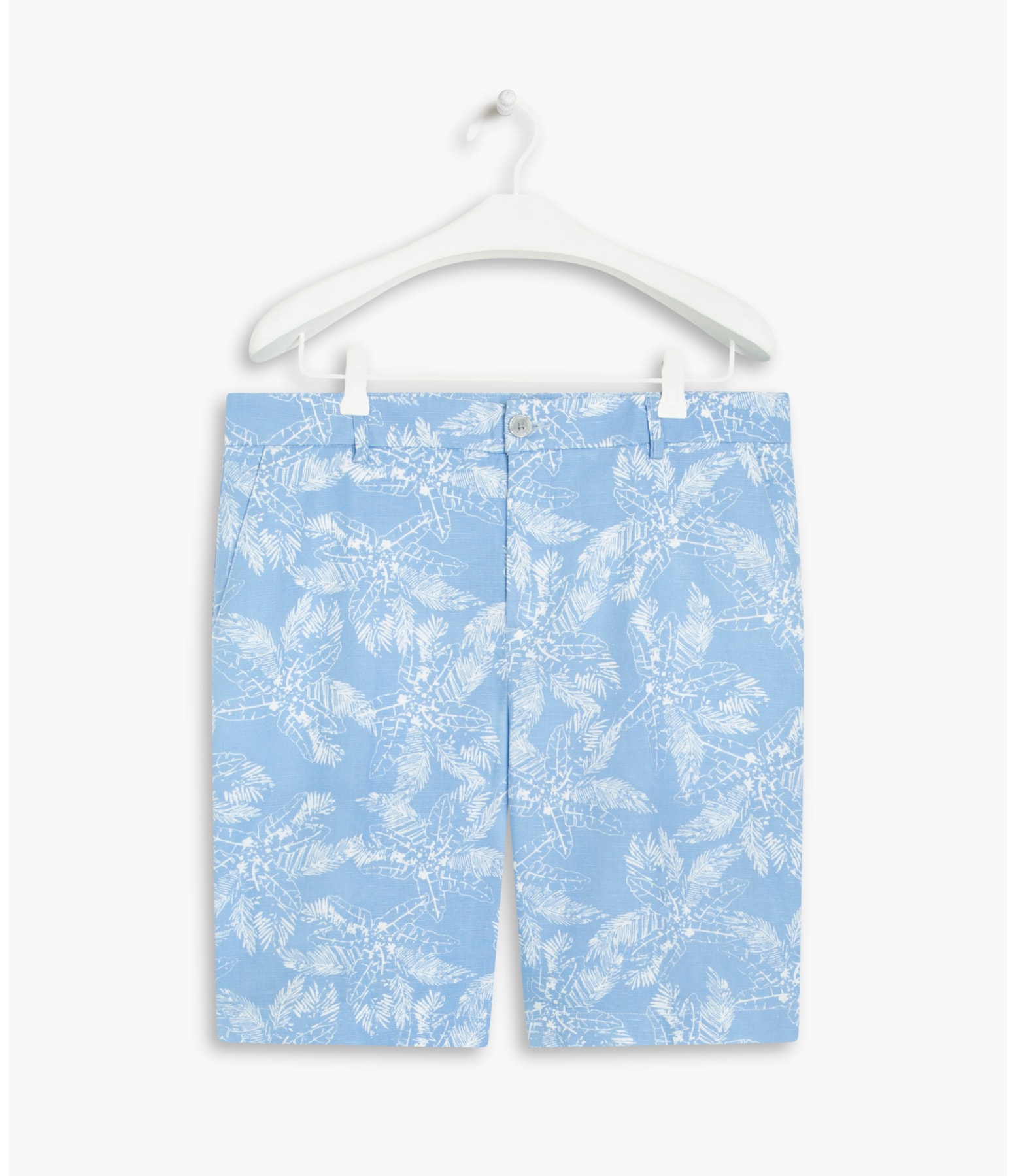 Bermuda Linho  Chino Tropical Azul Bic