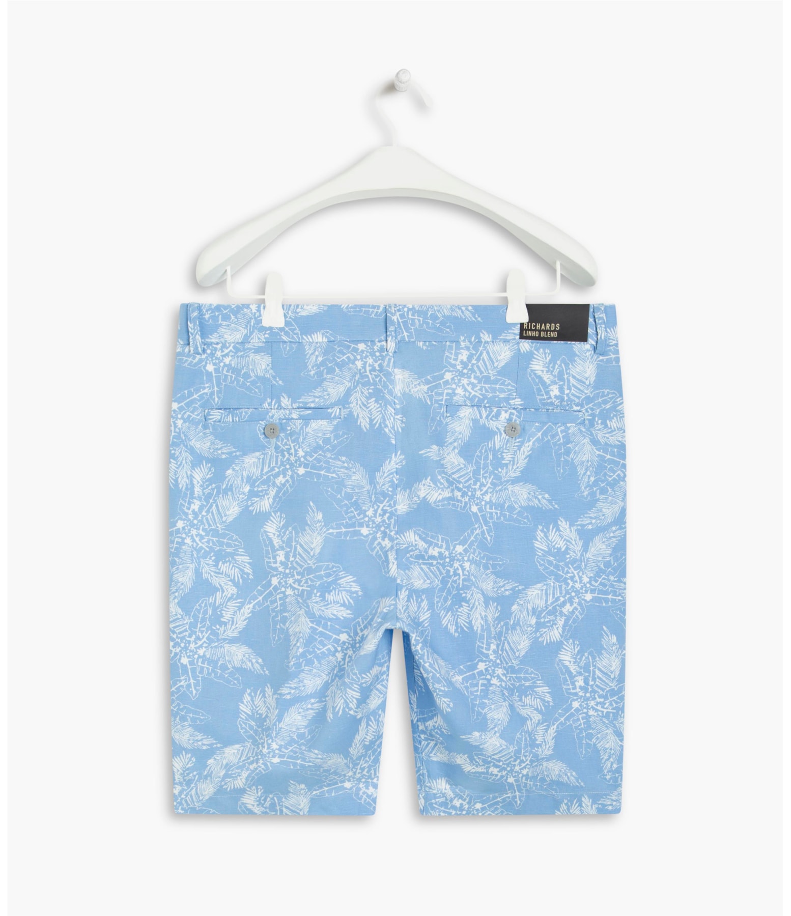 Bermuda Linho  Chino Tropical Azul Bic