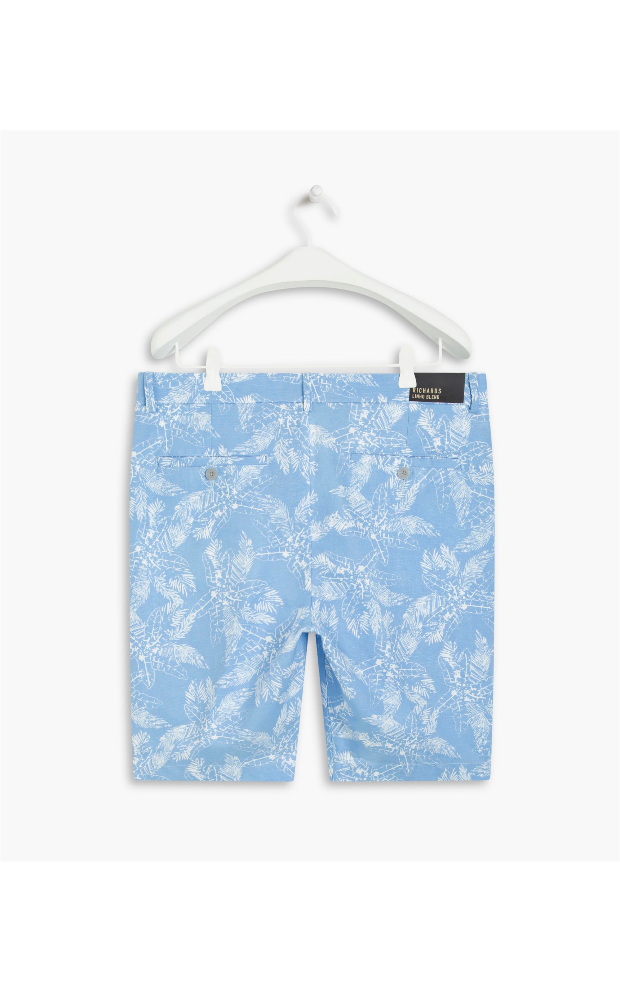 Bermuda Linho  Chino Tropical Azul Bic
