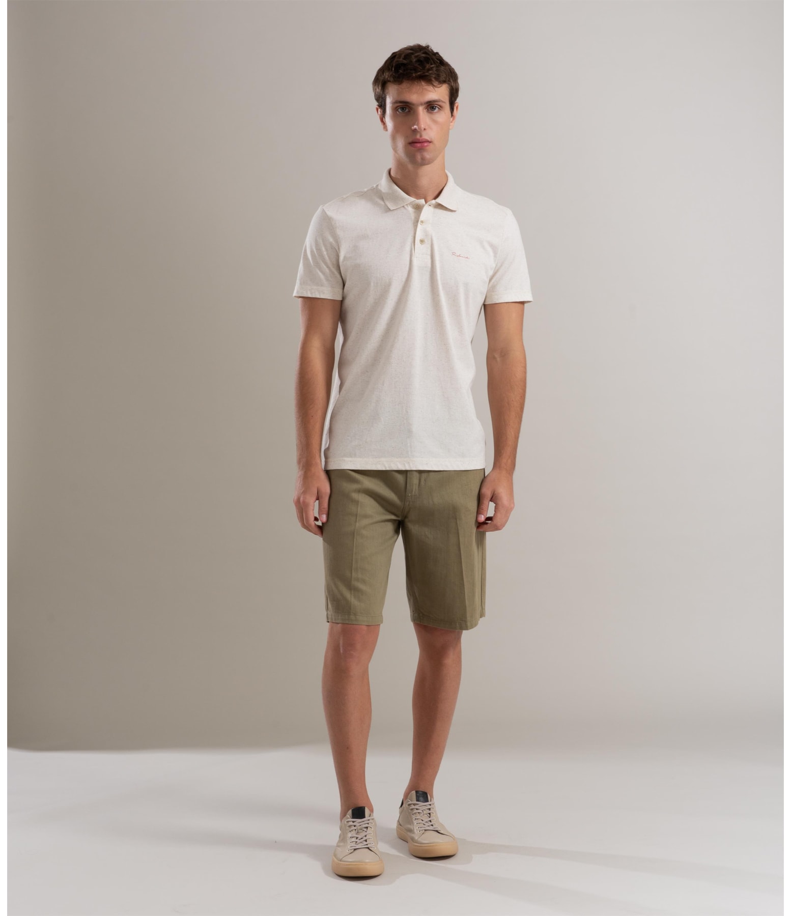 Bermuda Linho  Five Pockets Estonia Verde Militar