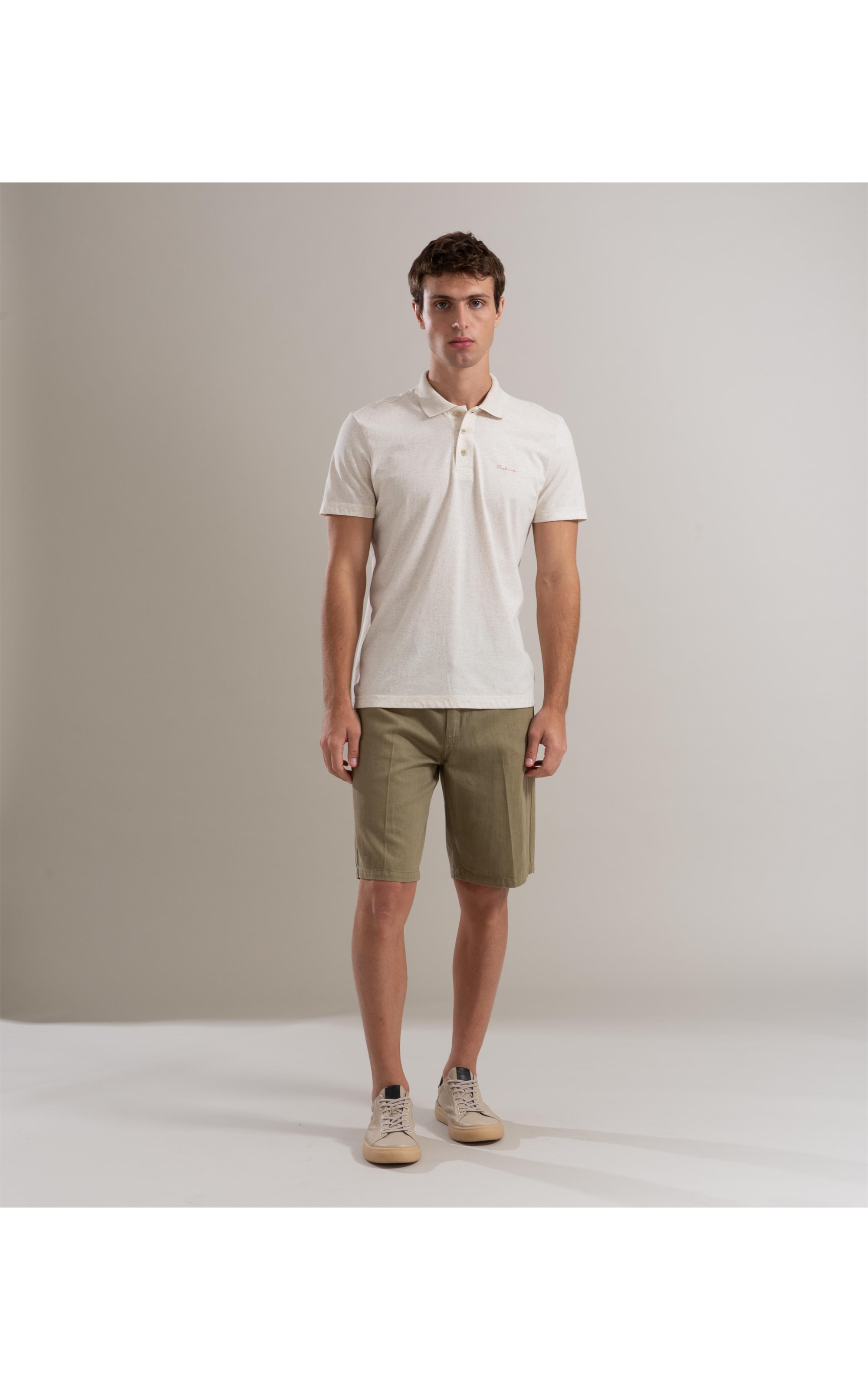 Bermuda Linho  Five Pockets Estonia Verde Militar