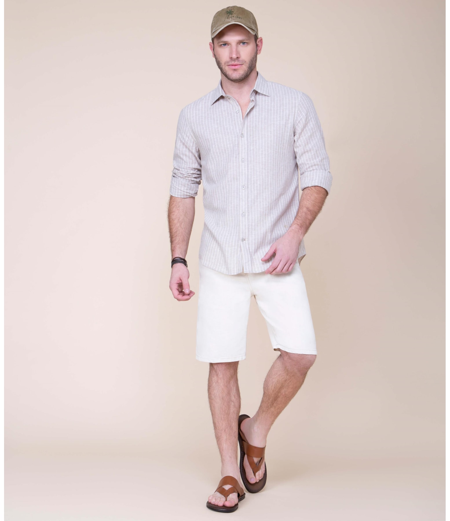 Bermuda Linho  Five Pockets Kactus Natural