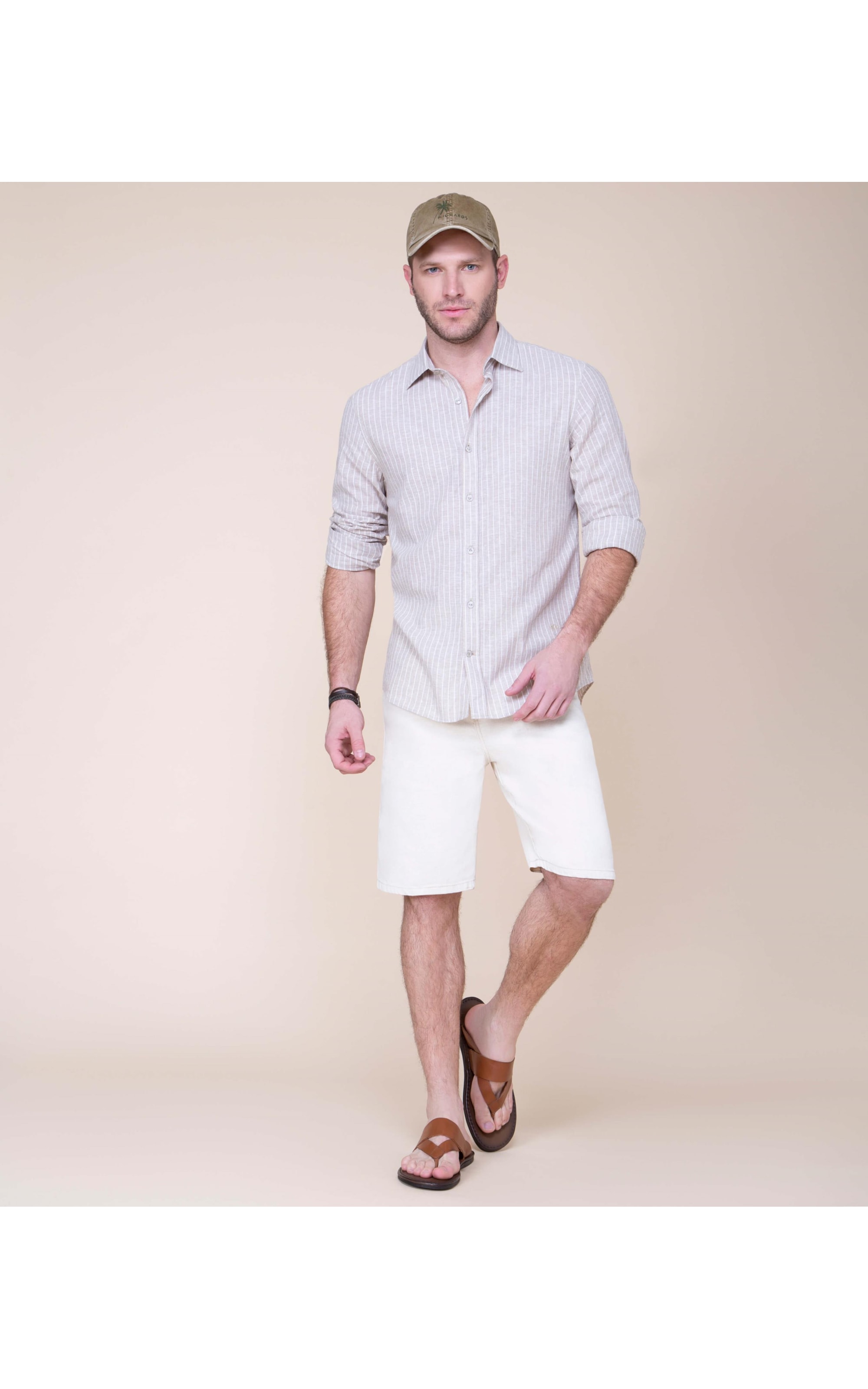 Bermuda Linho  Five Pockets Kactus Natural