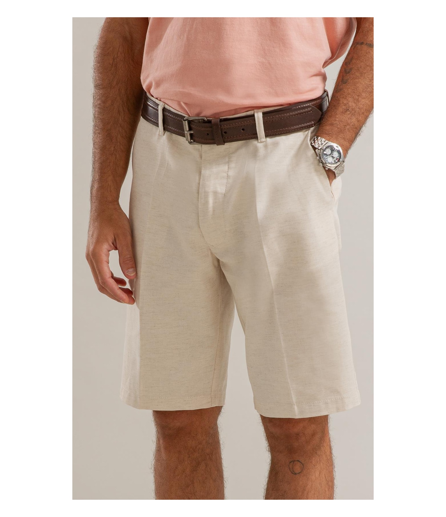 Bermuda Linho  Long Mix Natural