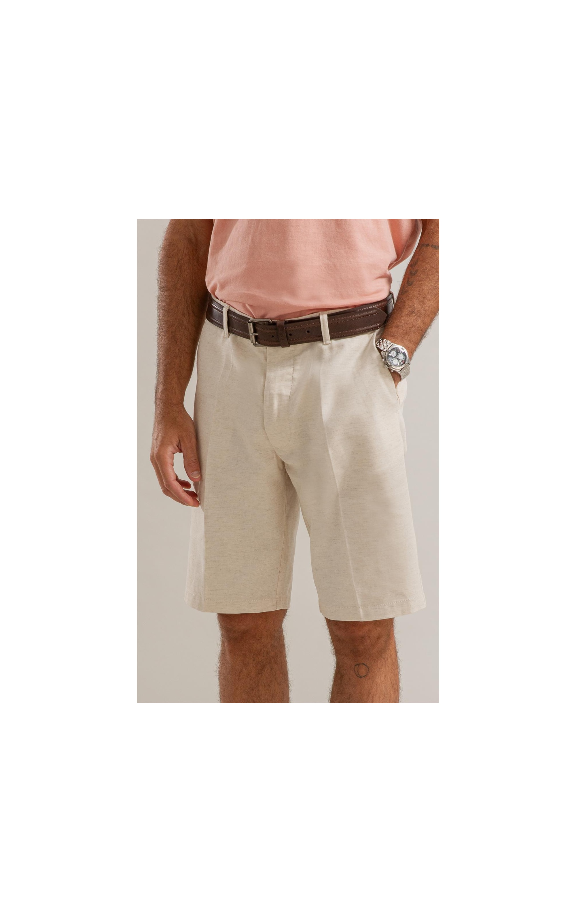 Bermuda Linho  Long Mix Natural