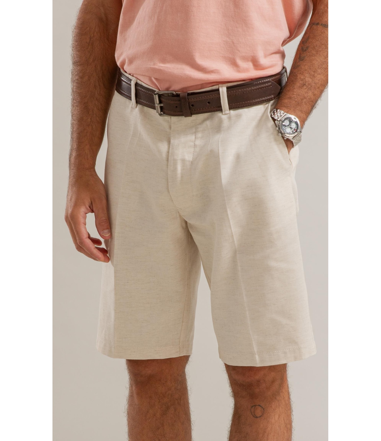 Bermuda Linho  Long Mix Natural