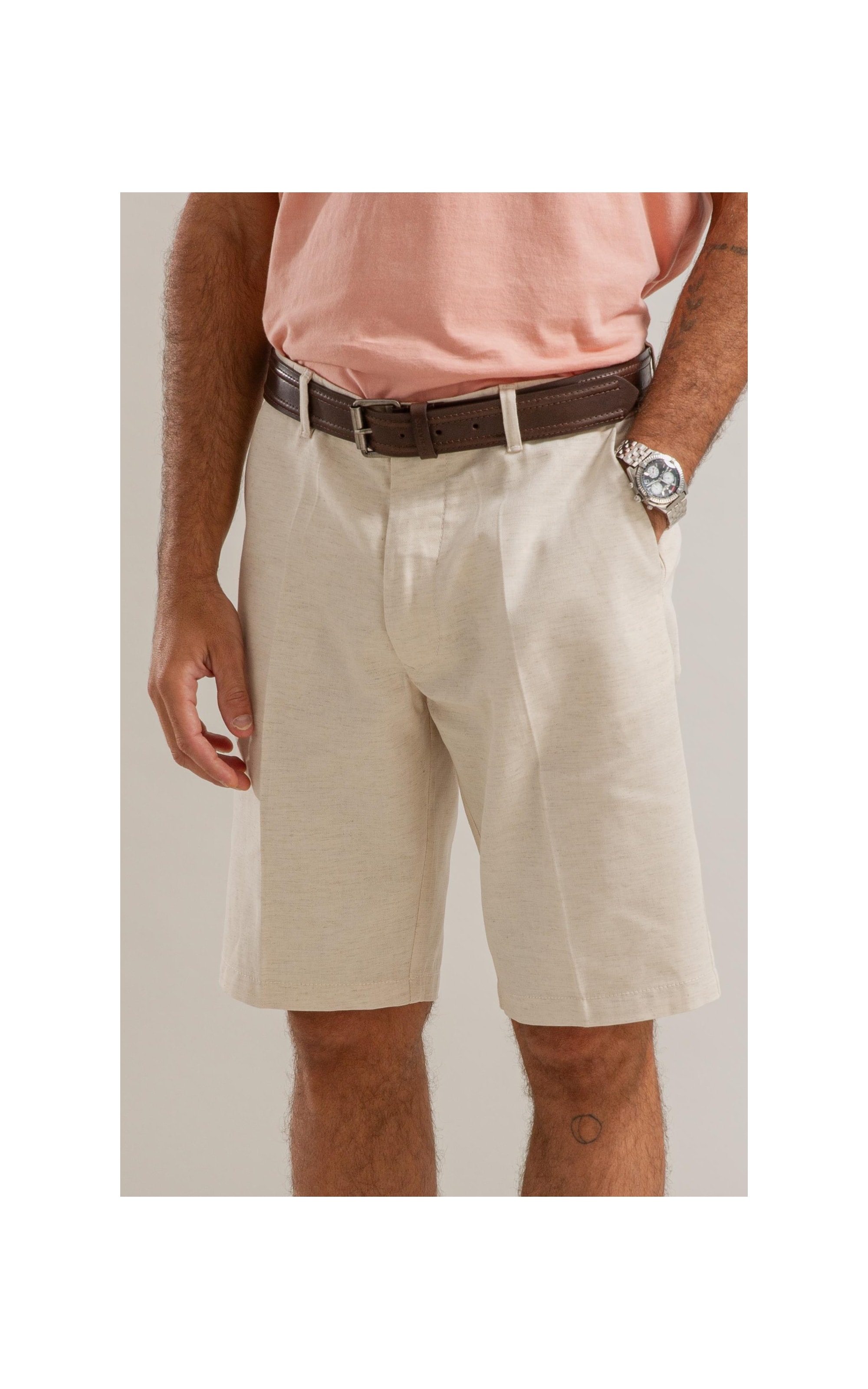 Bermuda Linho  Long Mix Natural