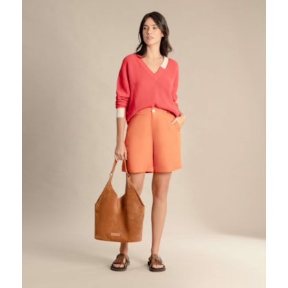 Bermuda Linho  New Stanford Laranja