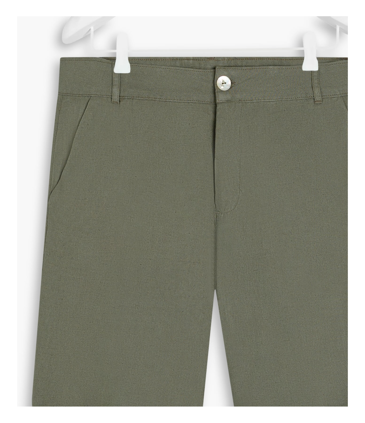 Bermuda Linho  New Stanford Verde Militar