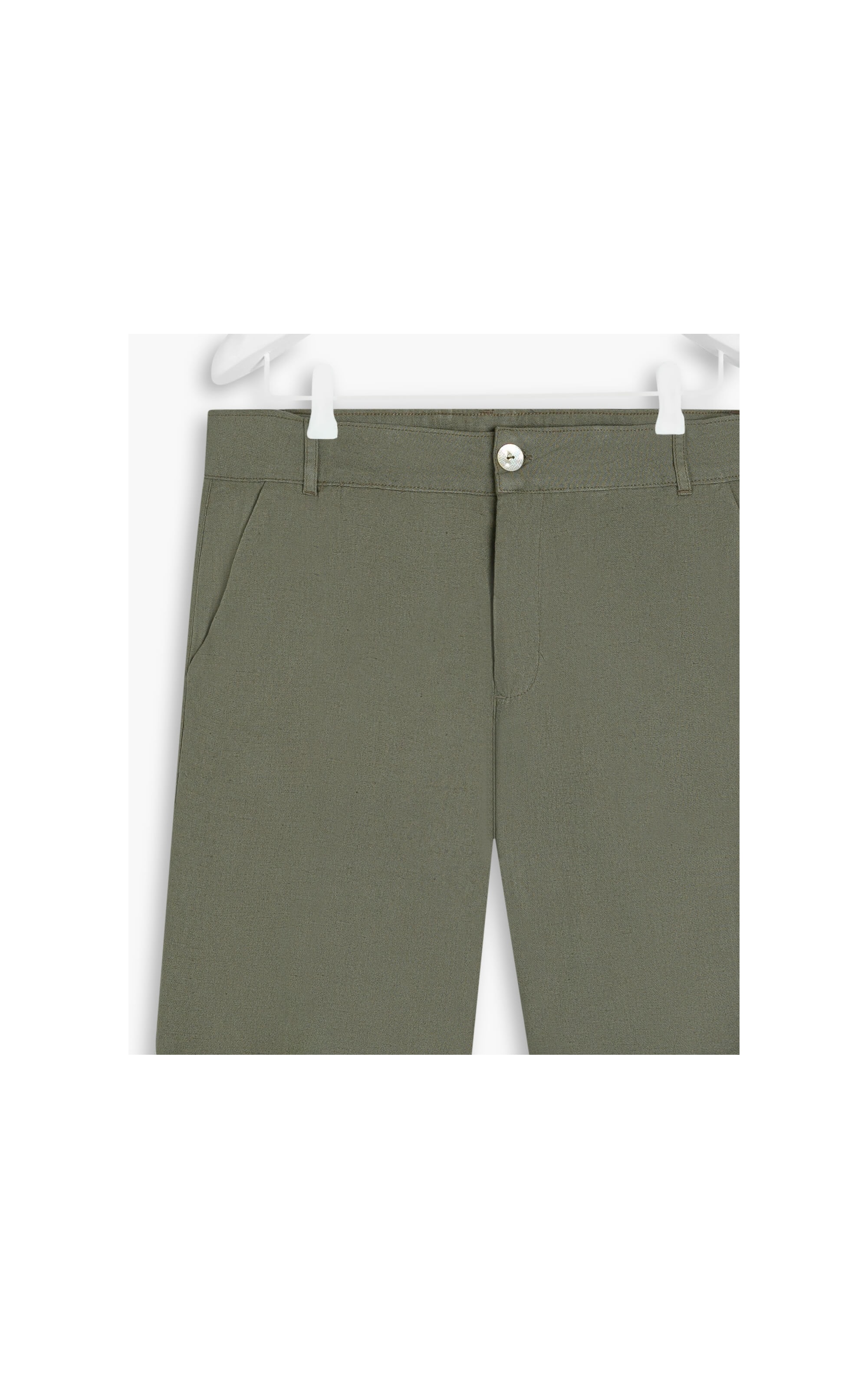 Bermuda Linho  New Stanford Verde Militar