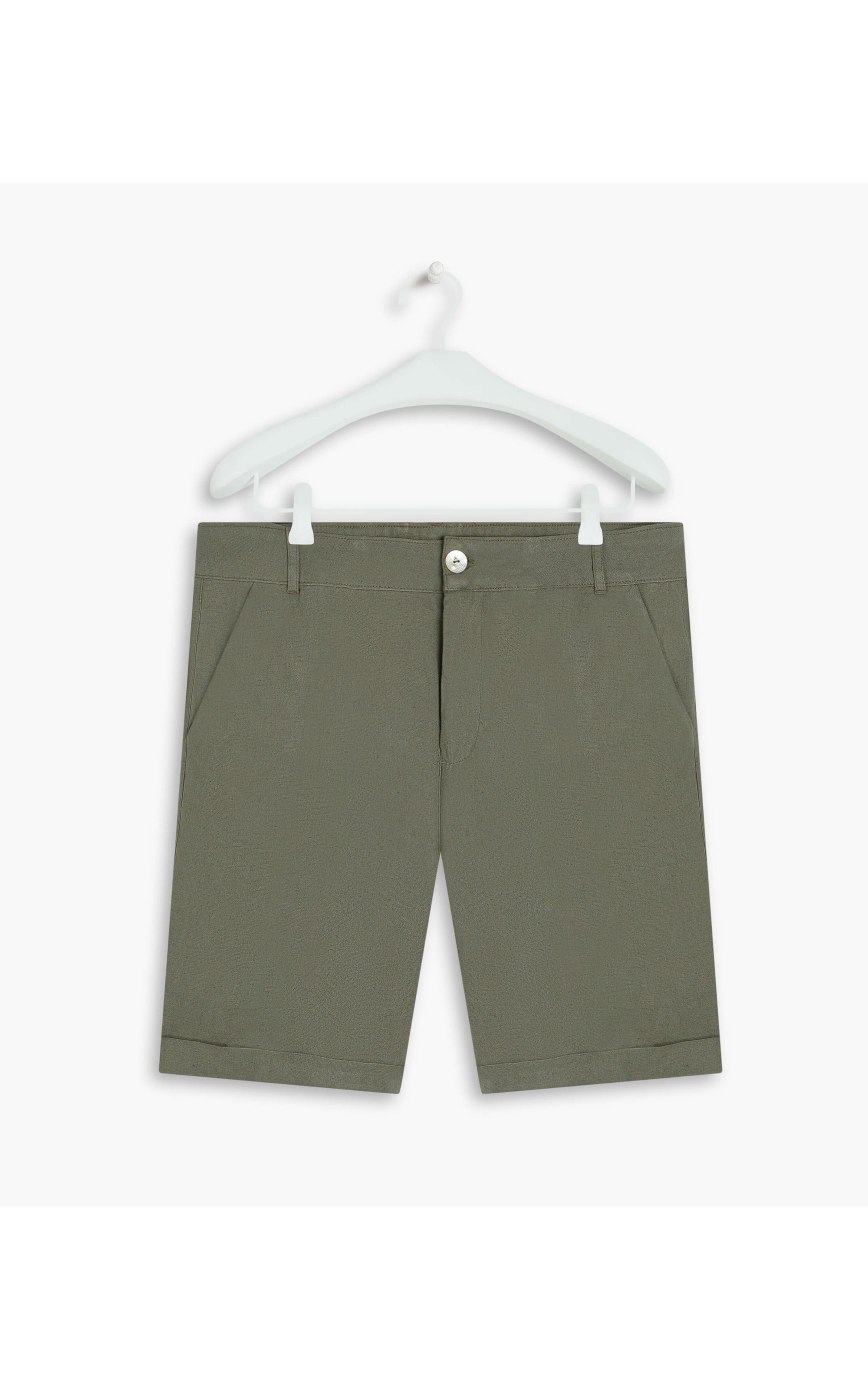 Bermuda Linho  New Stanford Verde Militar