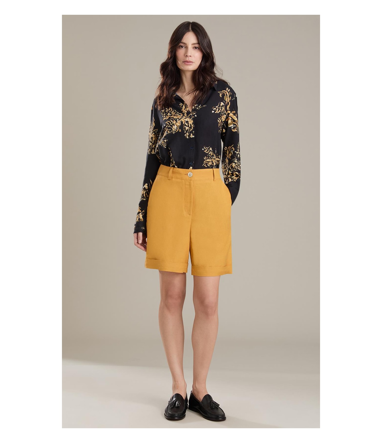 Bermuda Linho  Stanford  Mostarda