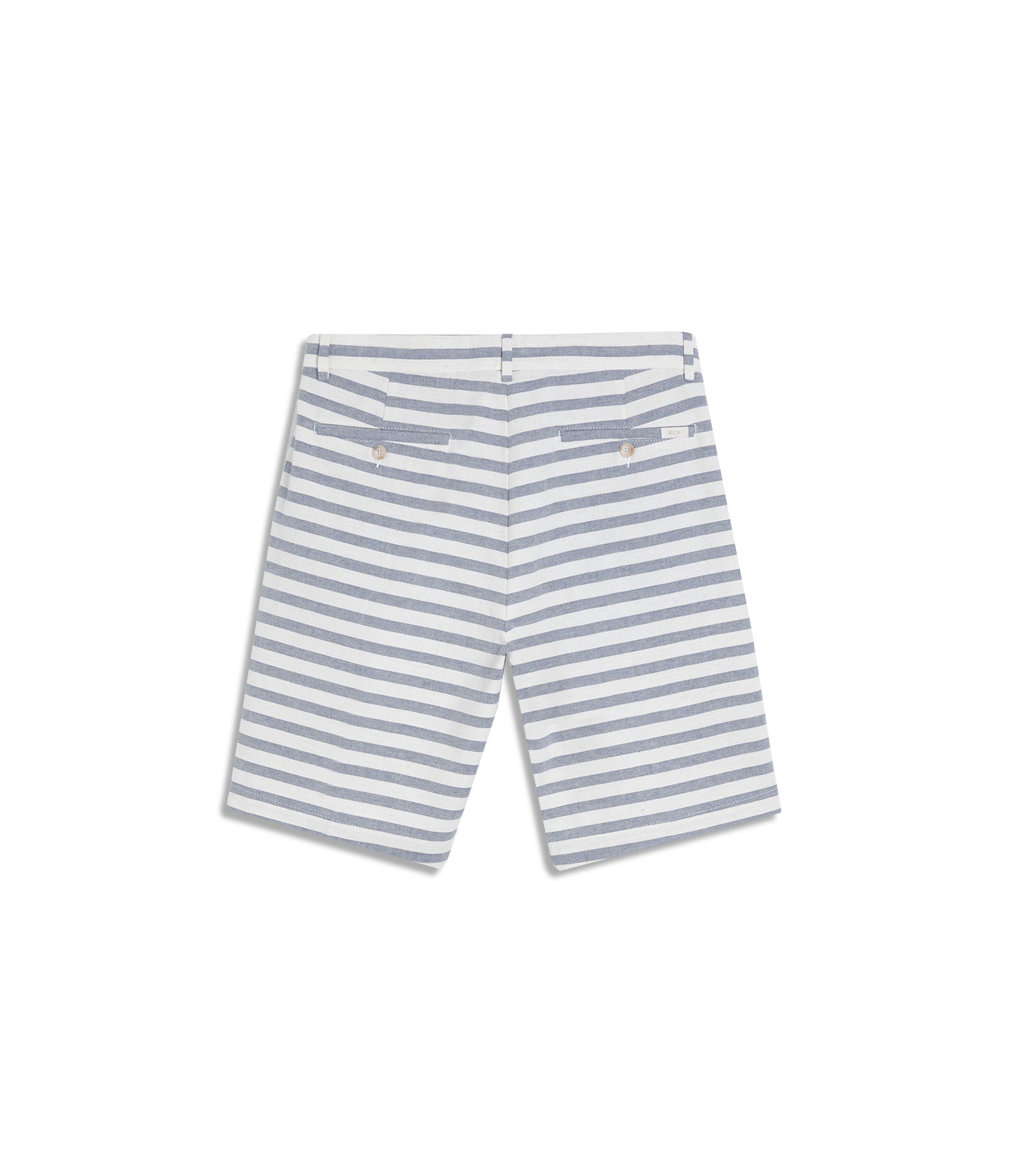 Bermuda Long Algodao Listrada Azul Bic