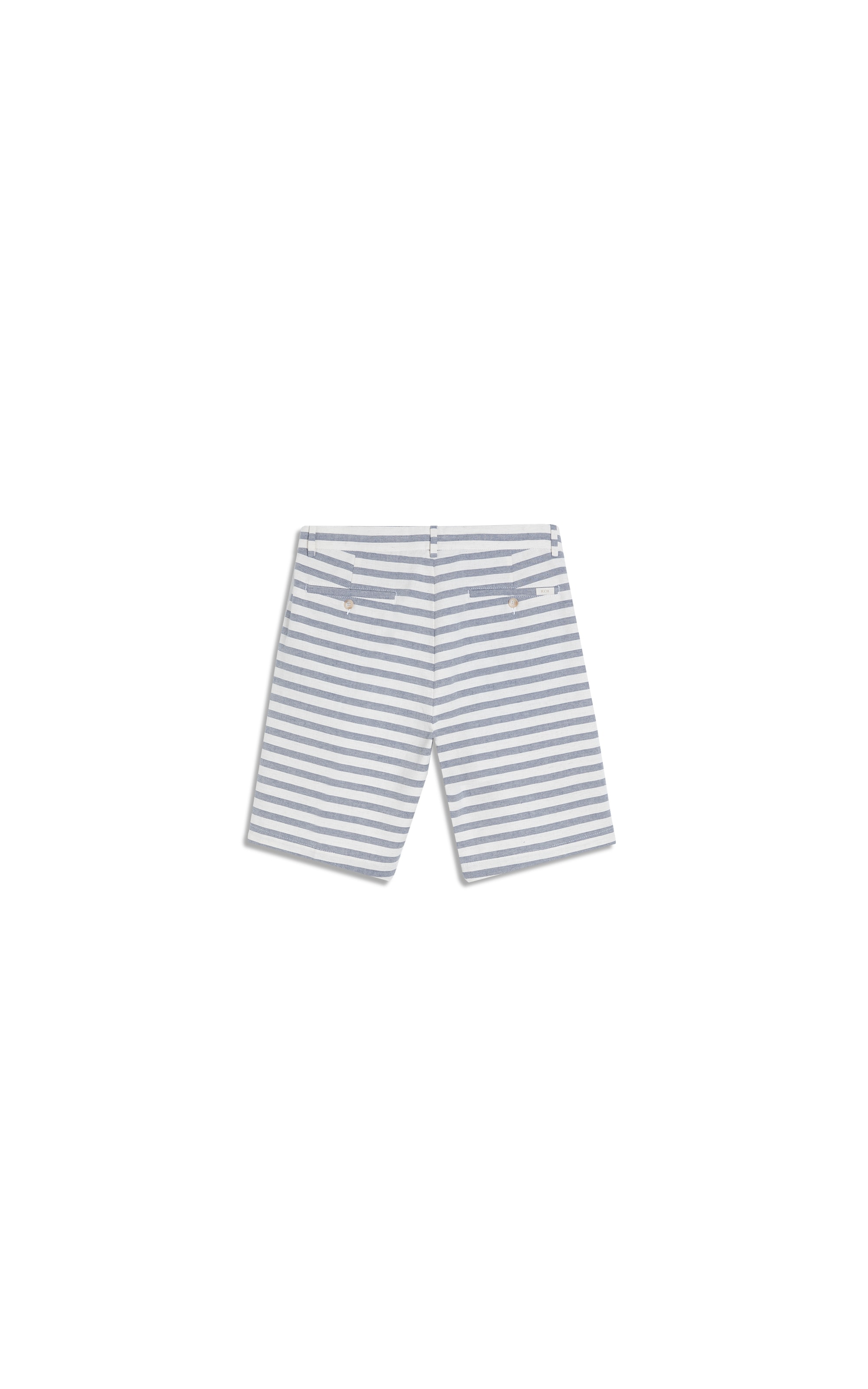 Bermuda Long Algodao Listrada Azul Bic