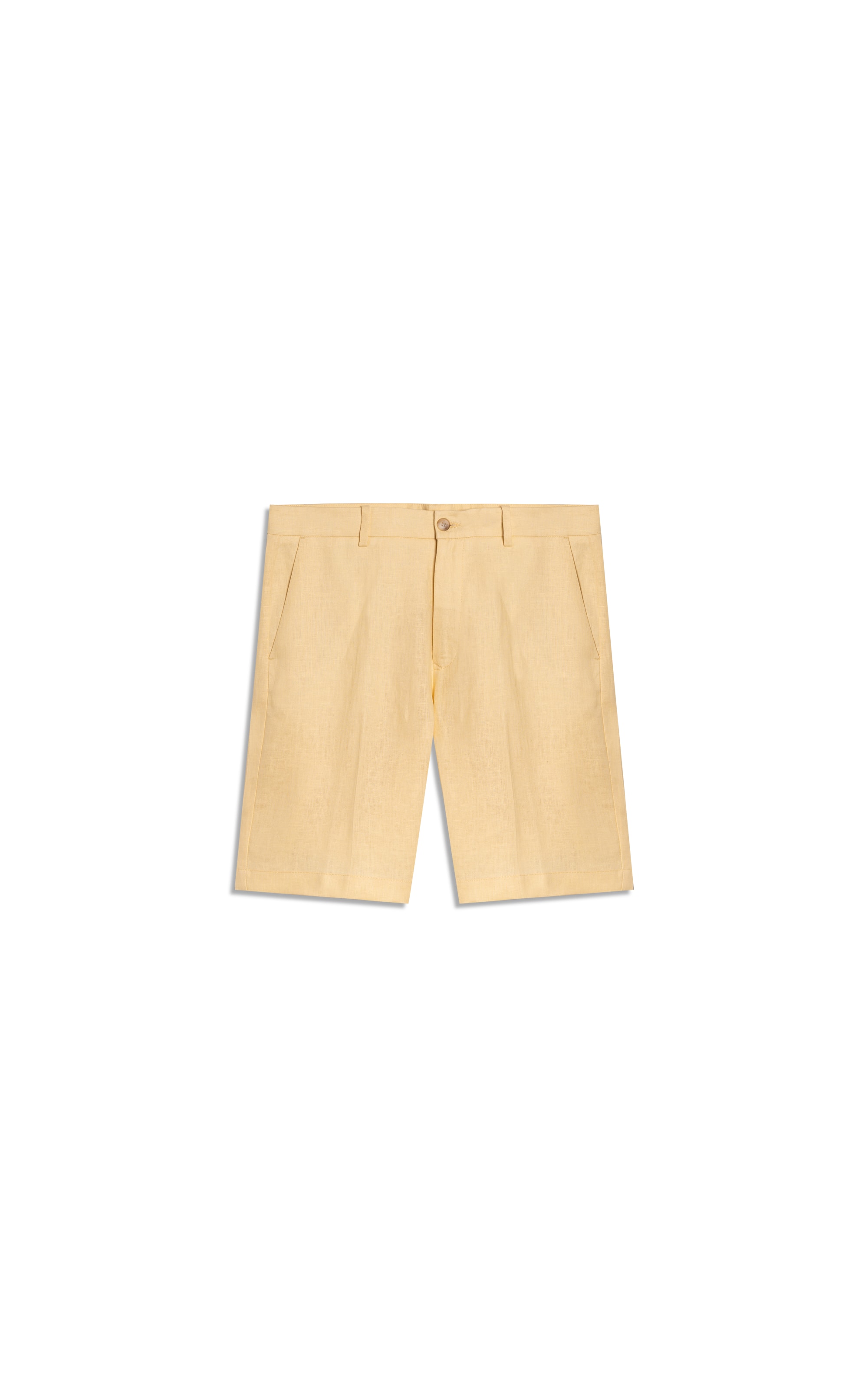 Bermuda Long Linho Liso Amarelo Claro