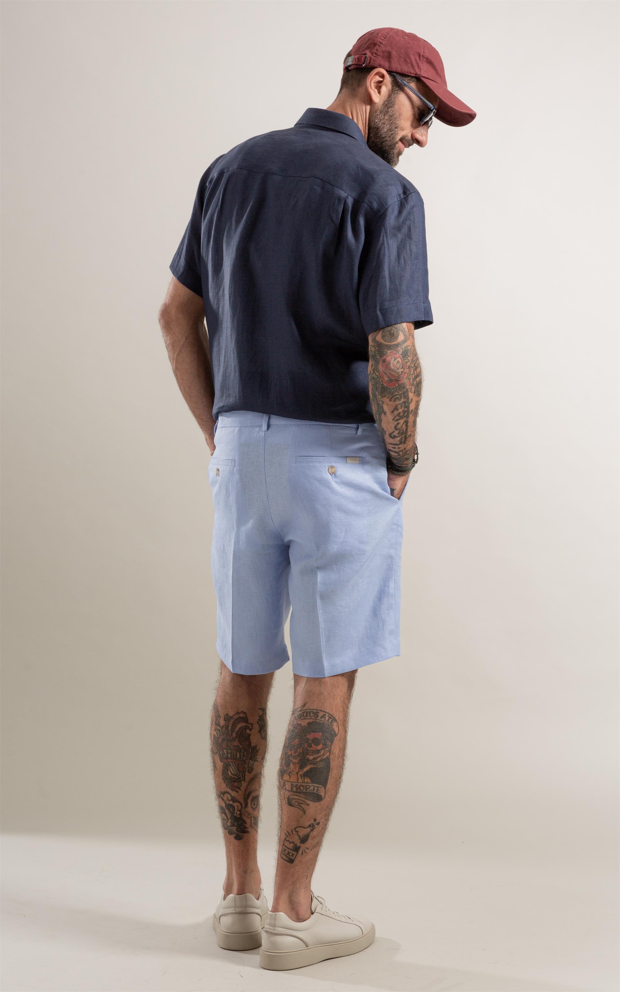 Bermuda Long Linho Liso Hortencia