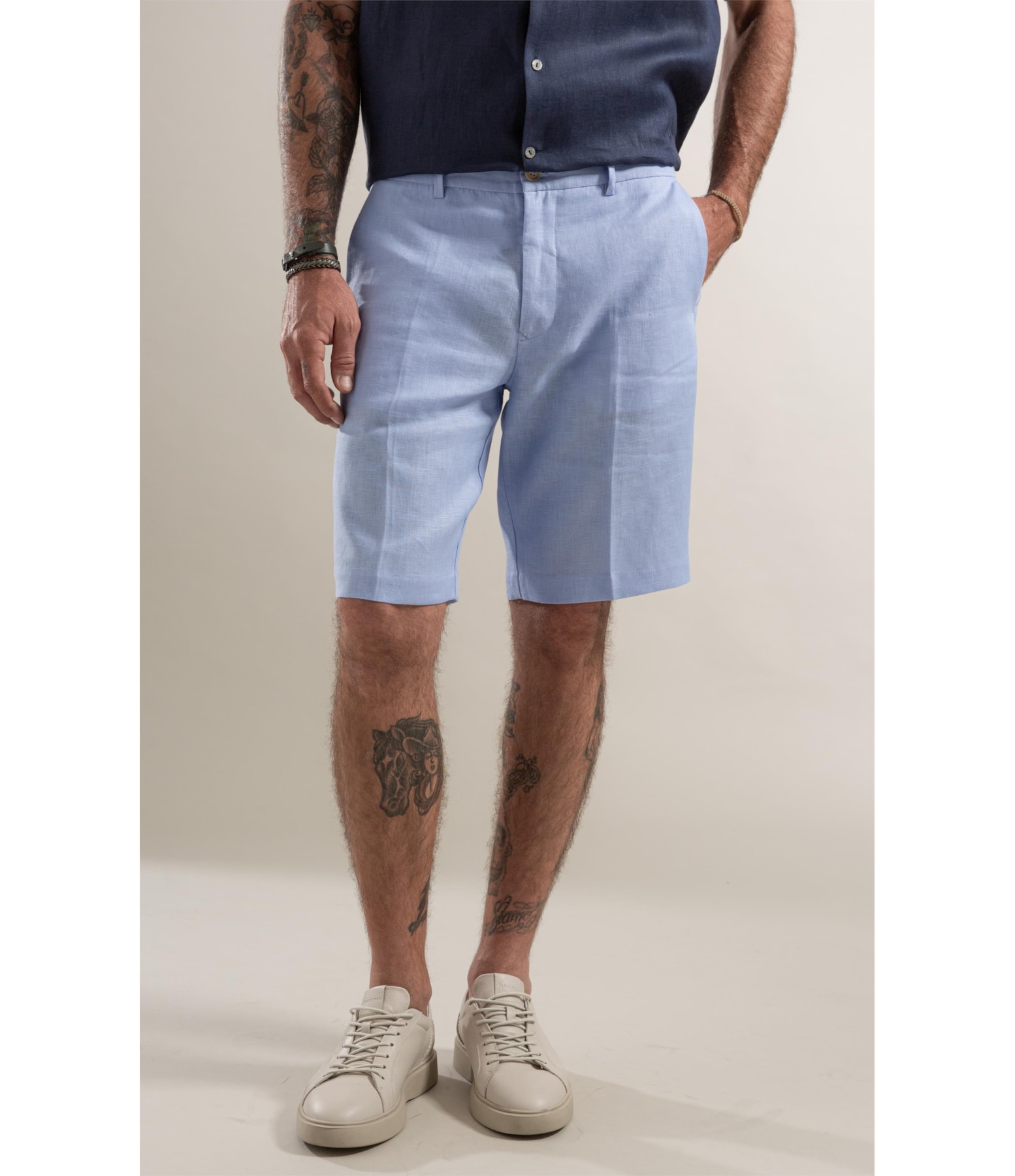 Bermuda Long Linho Liso Hortencia