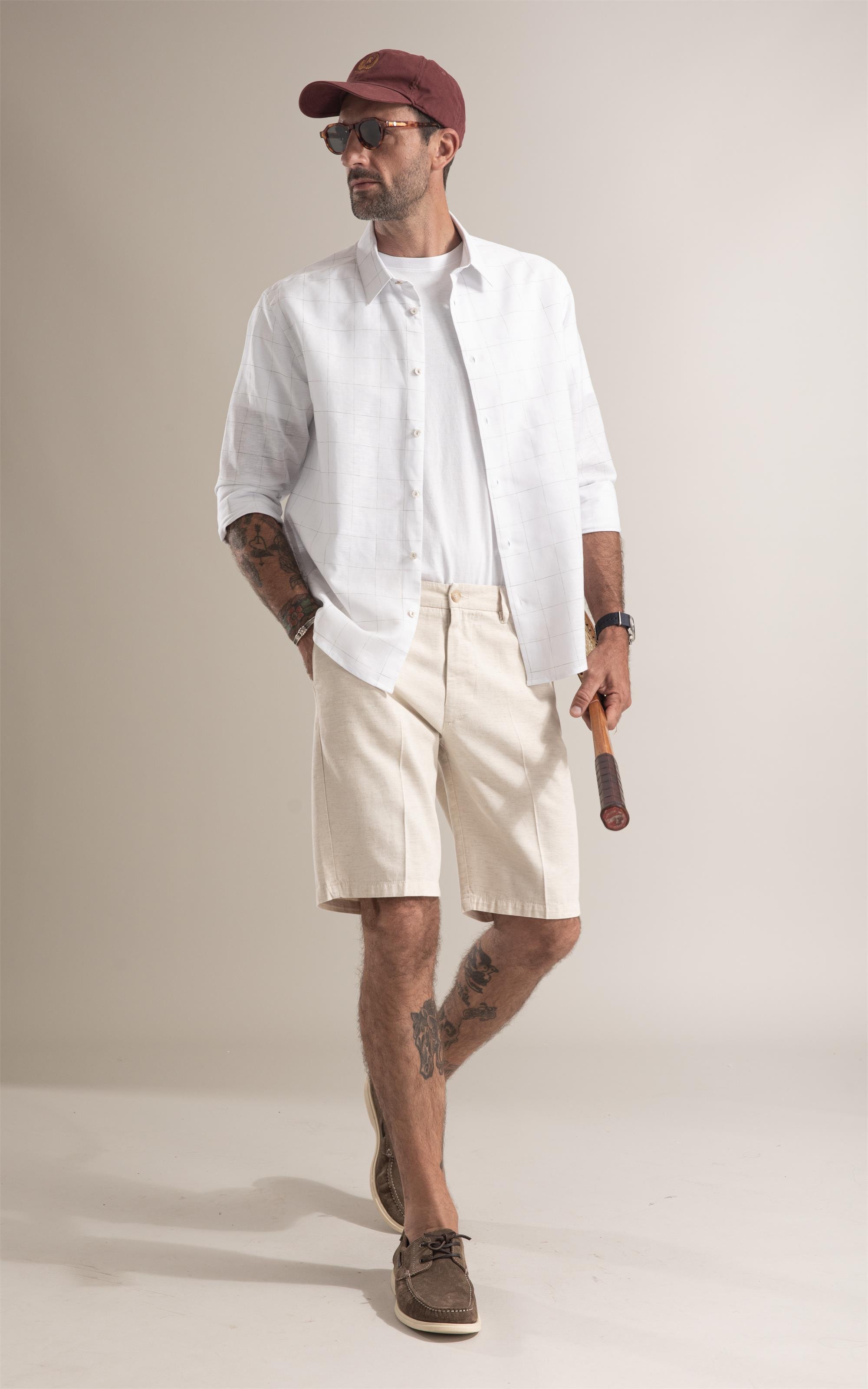 Bermuda Mixlinho Long Preppy Chino Areia
