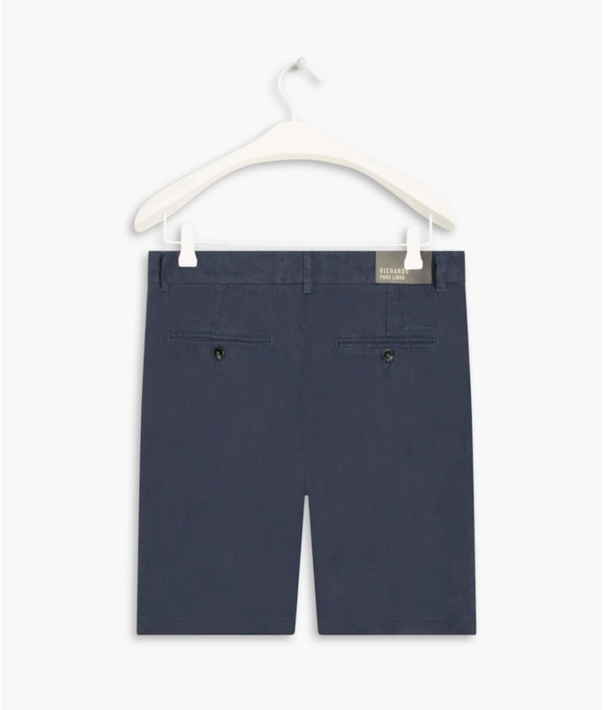 Bermuda  Puro Linho Chino Li Marinho