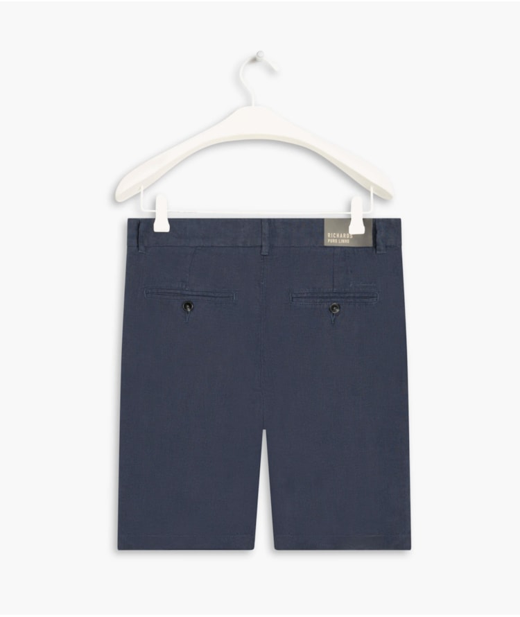 Bermuda  Puro Linho Chino Li Marinho