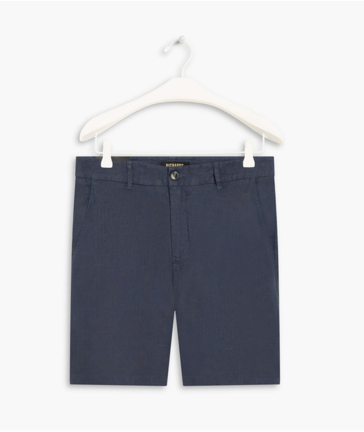 Bermuda  Puro Linho Chino Li Marinho