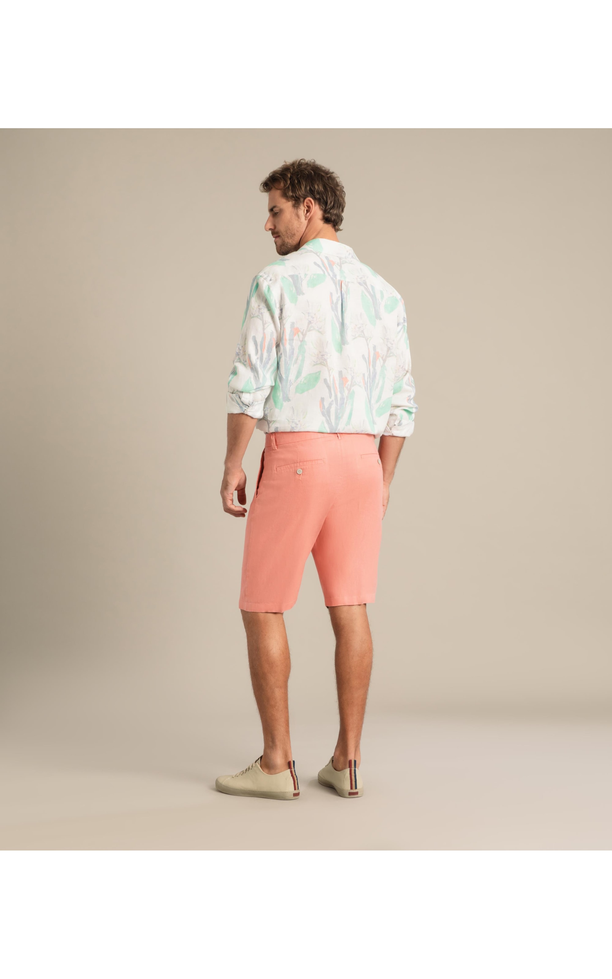 Bermuda  Puro Linho Chino Li Melancia