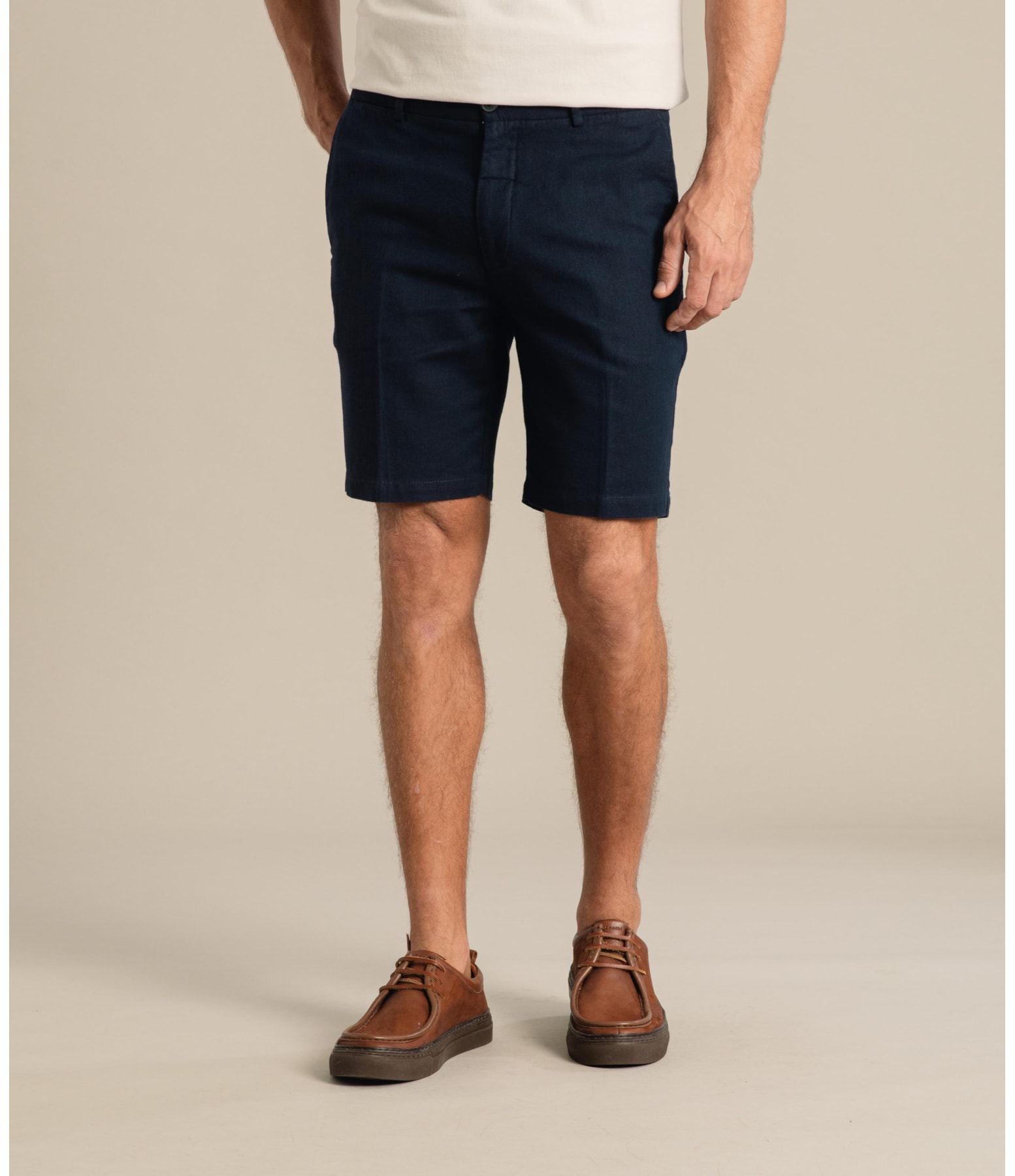 Bermuda  Puro Linho Chino Linsar  Azul Bic