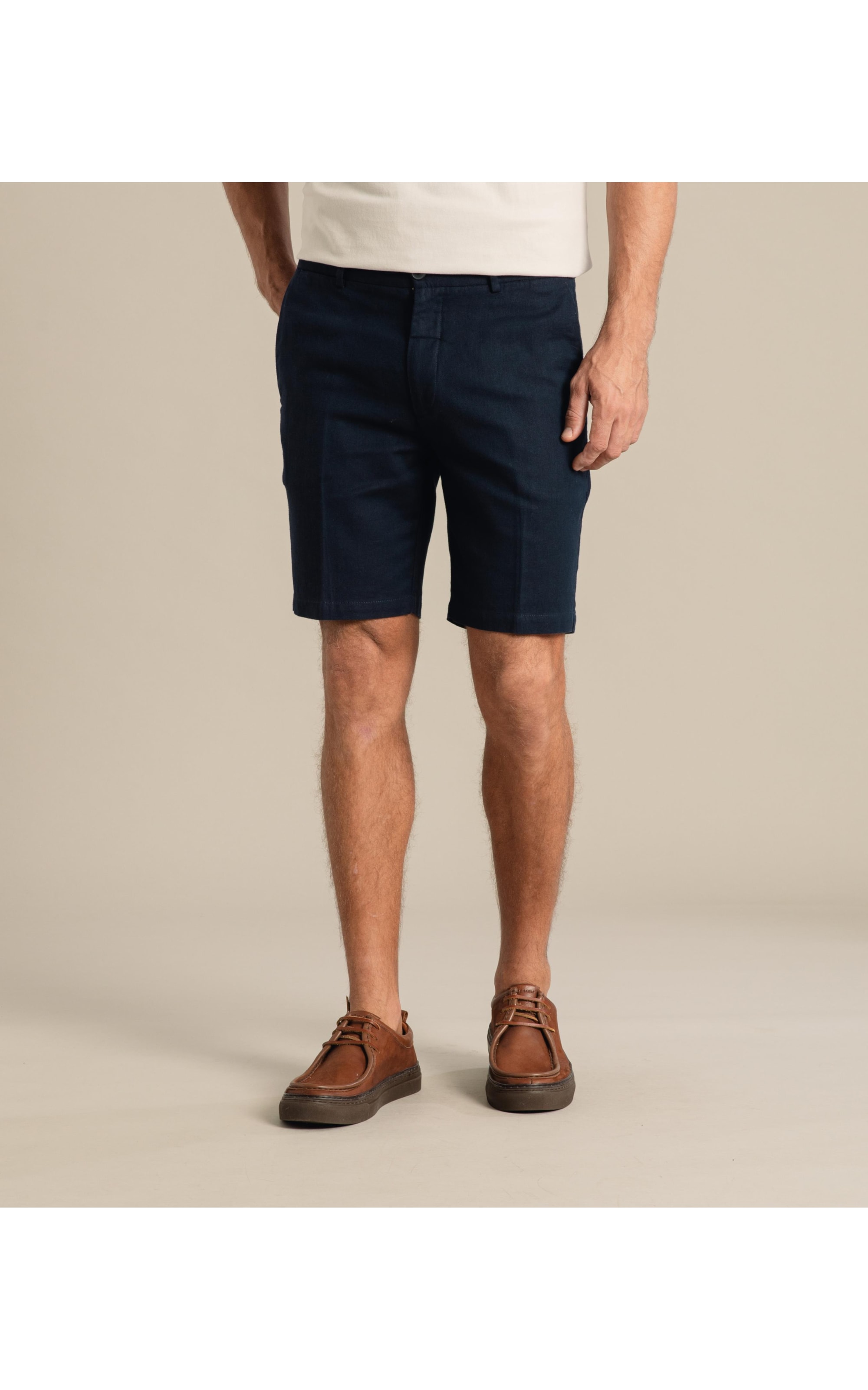 Bermuda  Puro Linho Chino Linsar  Azul Bic