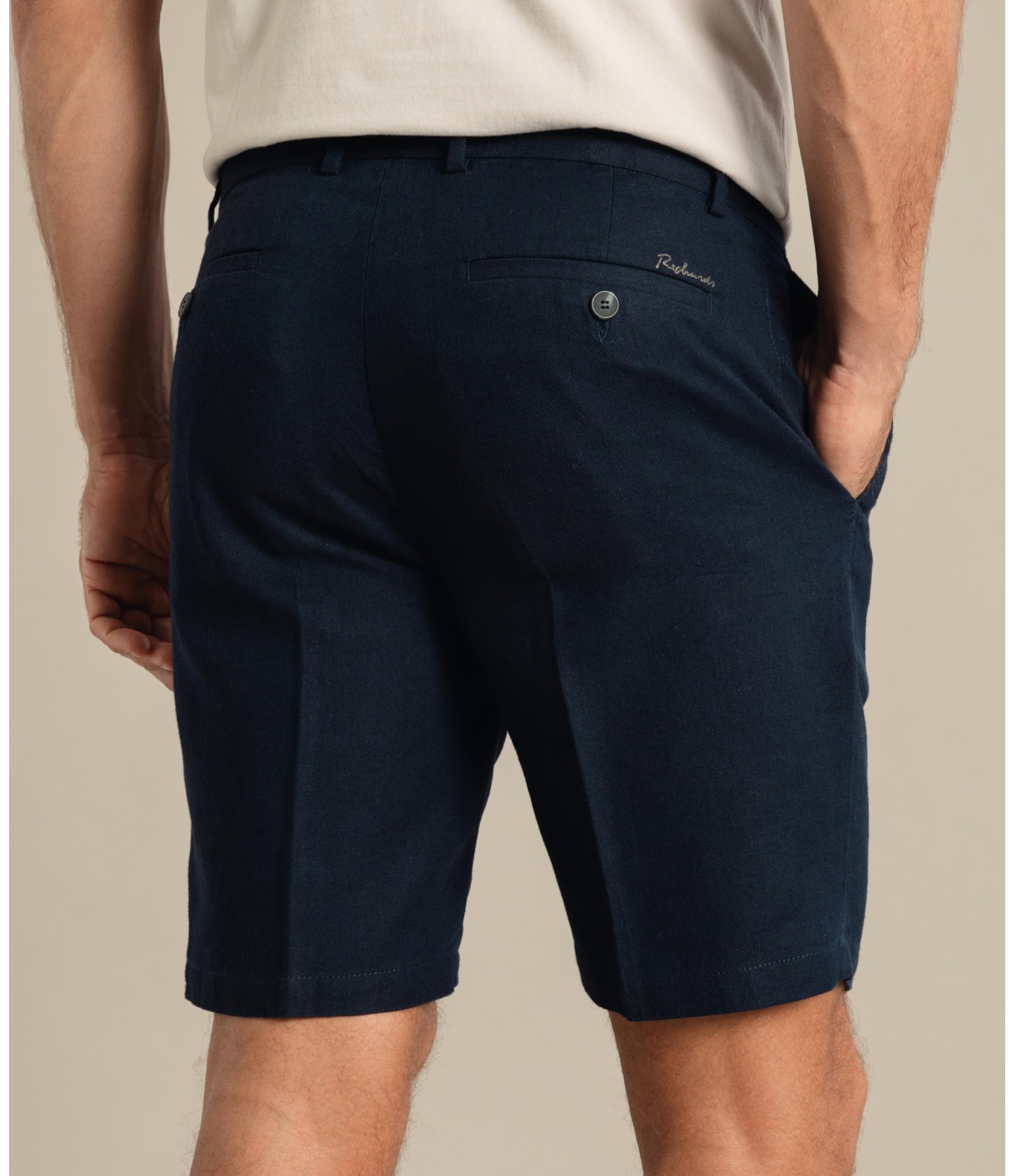 Bermuda  Puro Linho Chino Linsar  Azul Bic