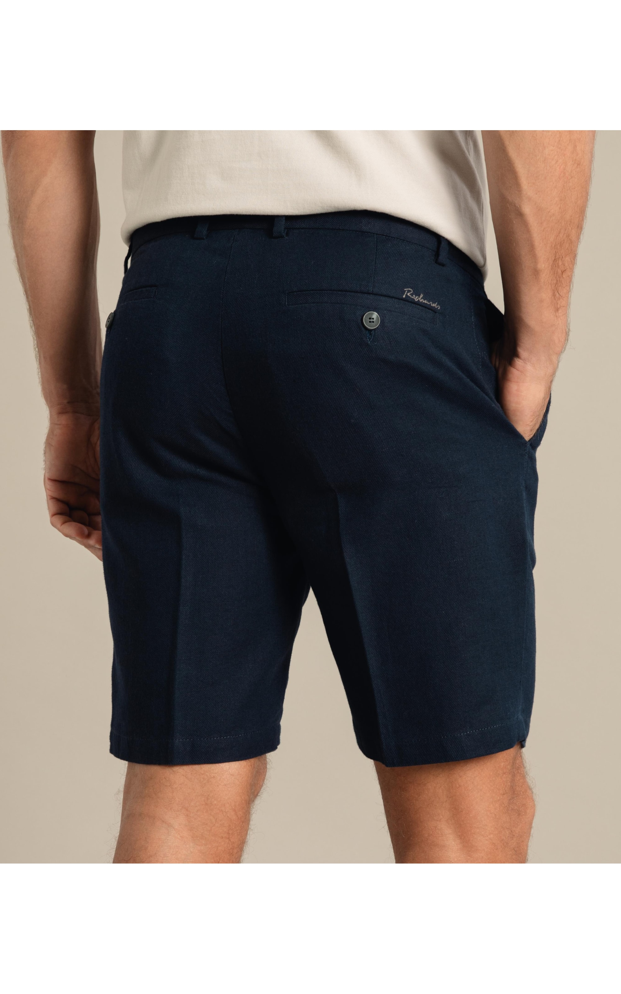 Bermuda  Puro Linho Chino Linsar  Azul Bic