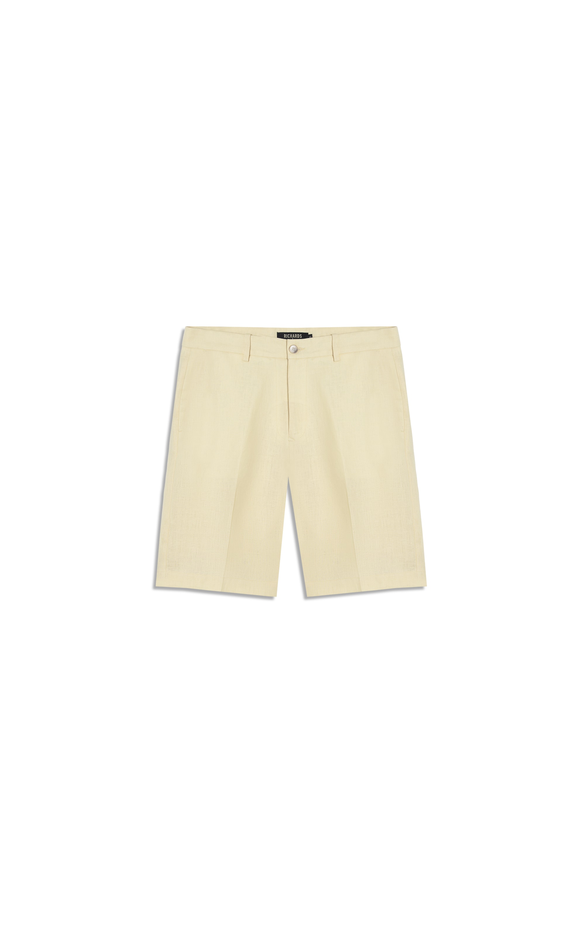 Bermuda  Puro Linho Long  Liso Amarelo Claro