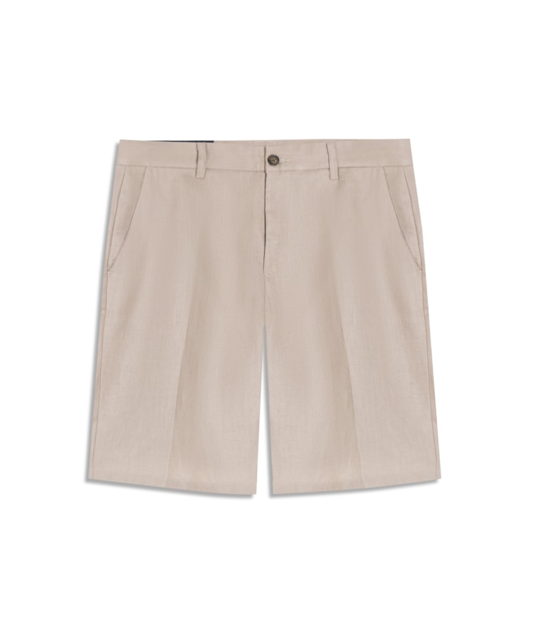 Bermuda  Puro Linho Long  Liso Sandy