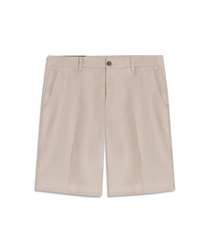 Bermuda  Puro Linho Long  Liso Sandy