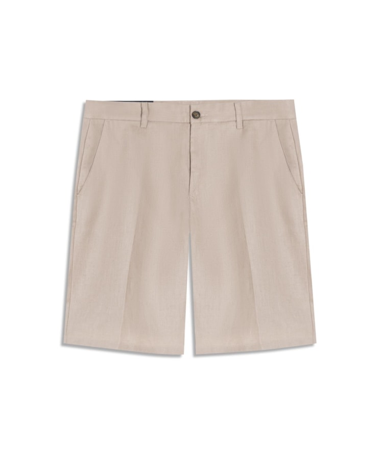 Bermuda  Puro Linho Long  Liso Sandy