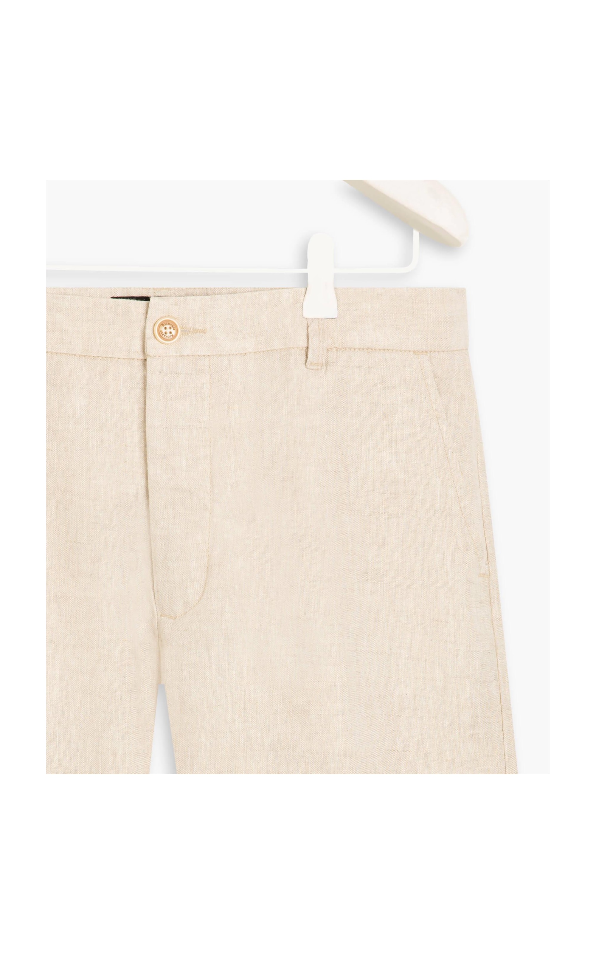 Bermuda Puro Linho Puro Linho Chino Santorini Branco