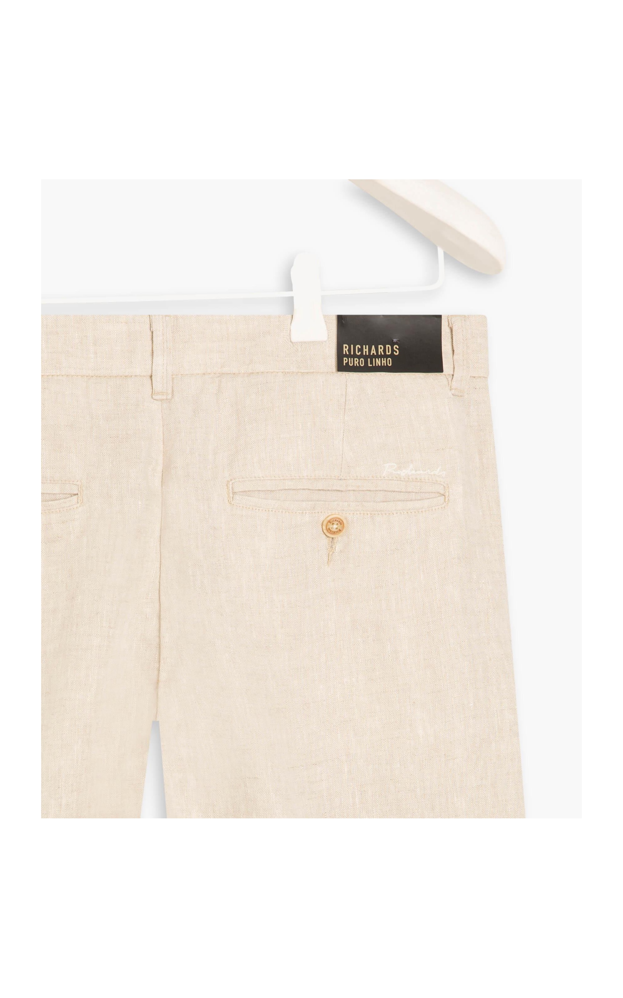 Bermuda Puro Linho Puro Linho Chino Santorini Branco