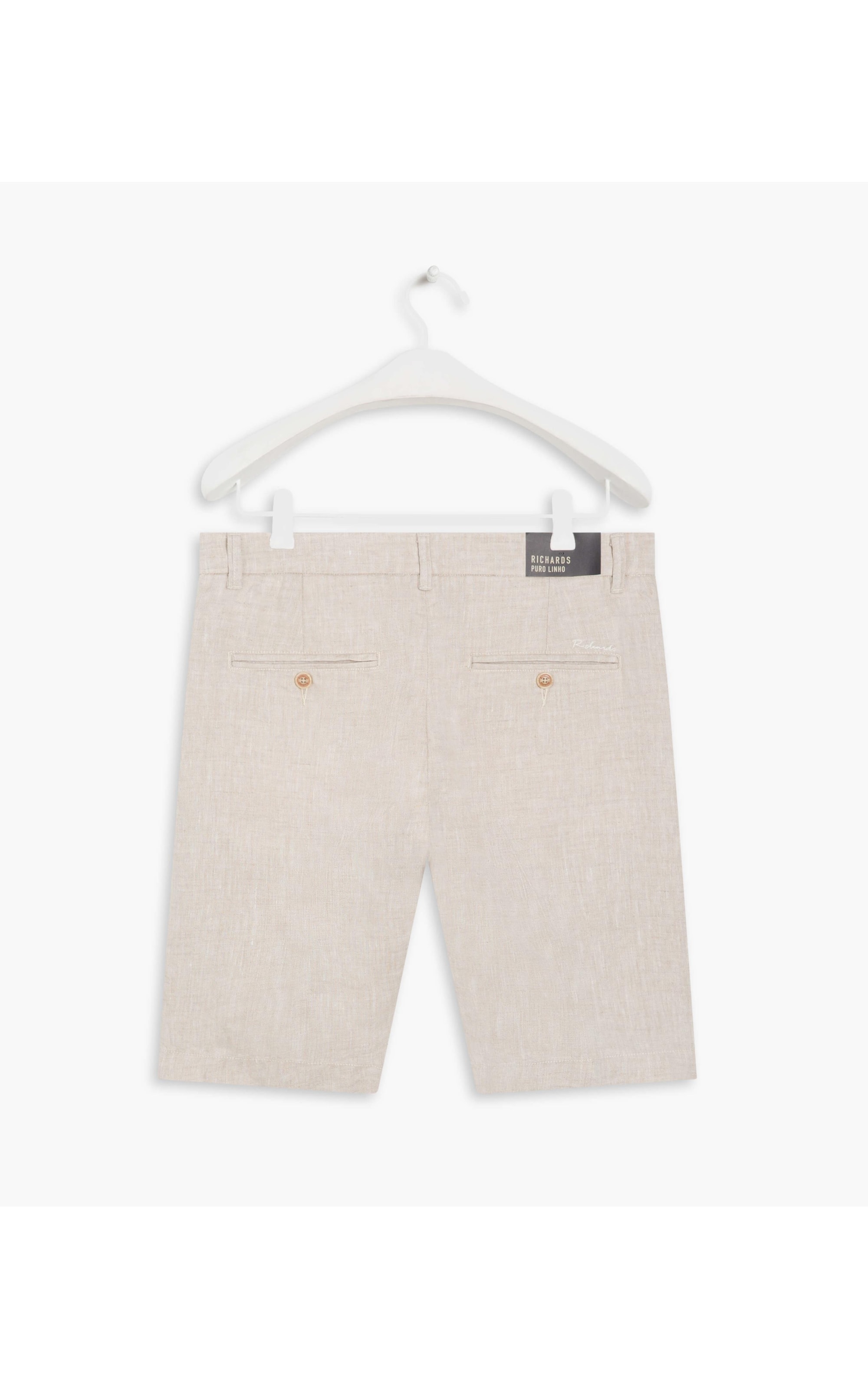 Bermuda Puro Linho Puro Linho Chino Santorini Natural
