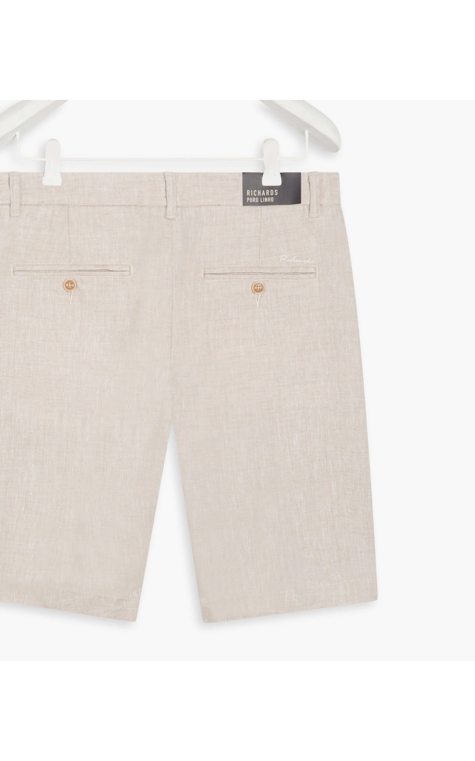 Bermuda Puro Linho Puro Linho Chino Santorini Natural