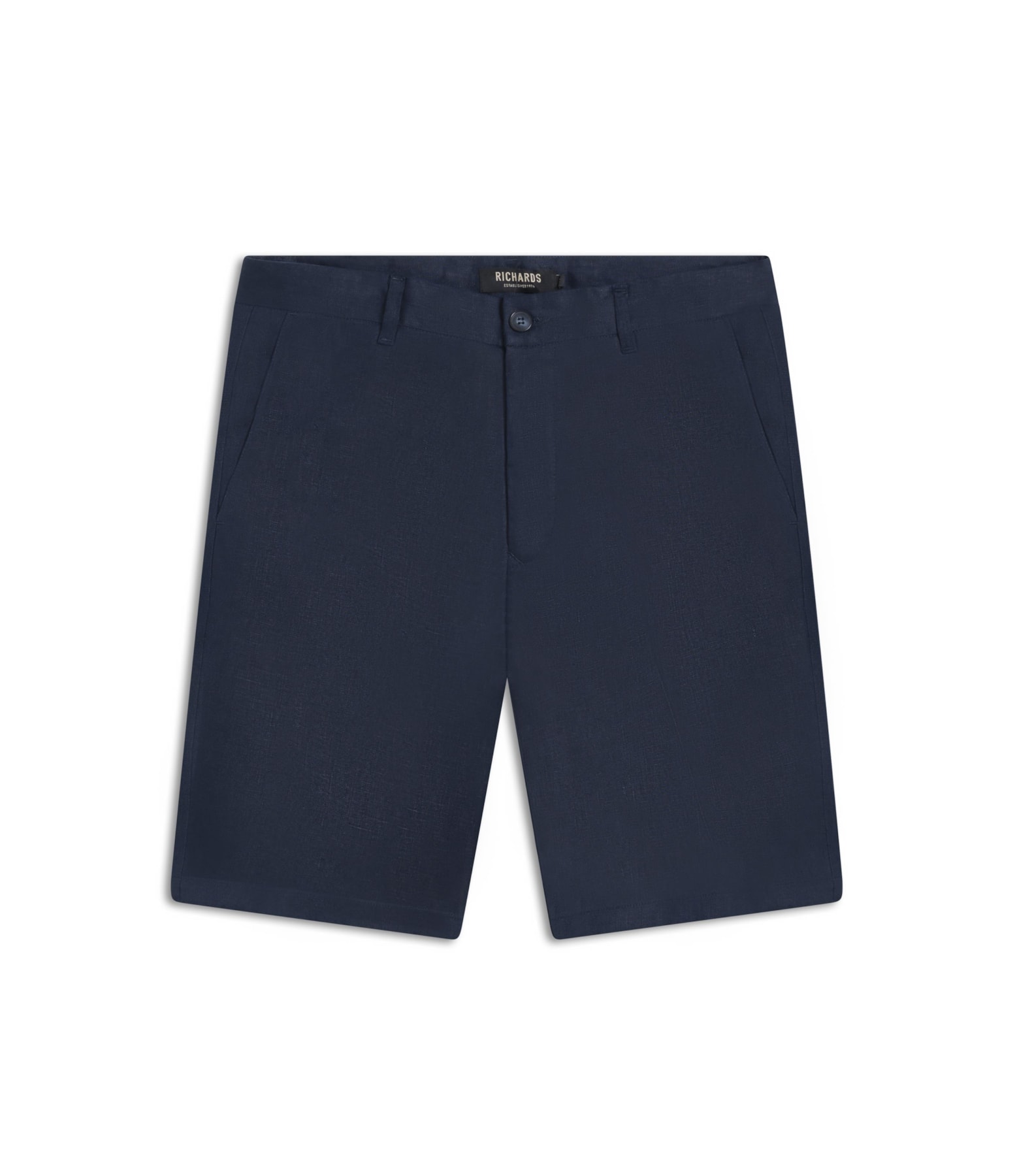 Bermuda Puro Linho Puro Linho Long  Liso Marinho