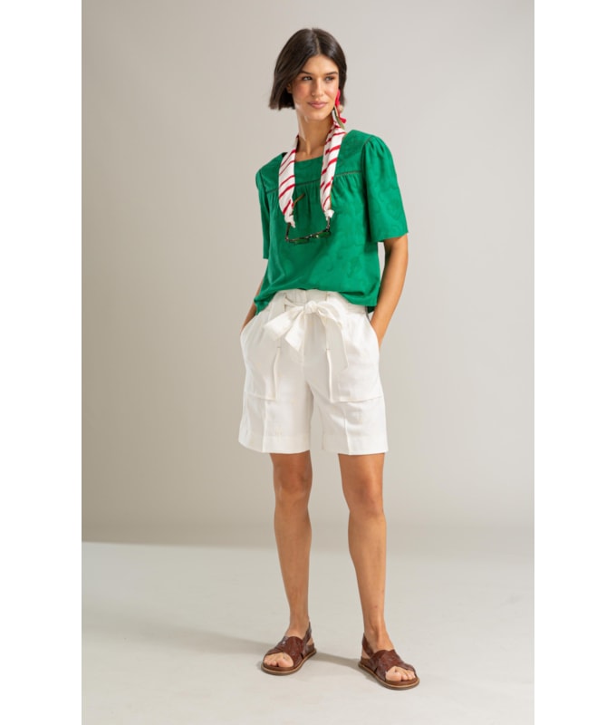 Bermuda Stone Alfaiataria Branco