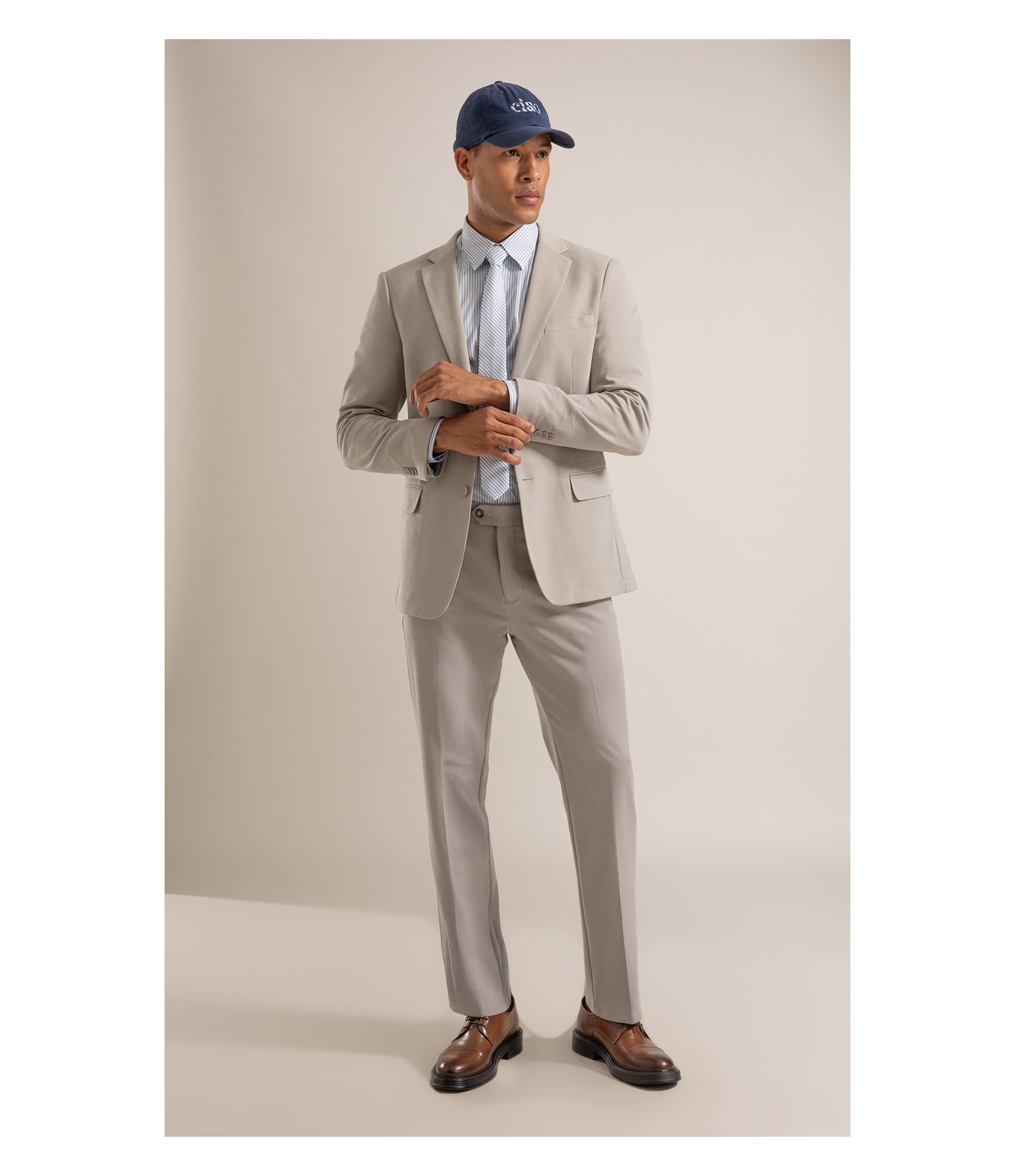 Blazer Interlock Knitted Cinza Claro