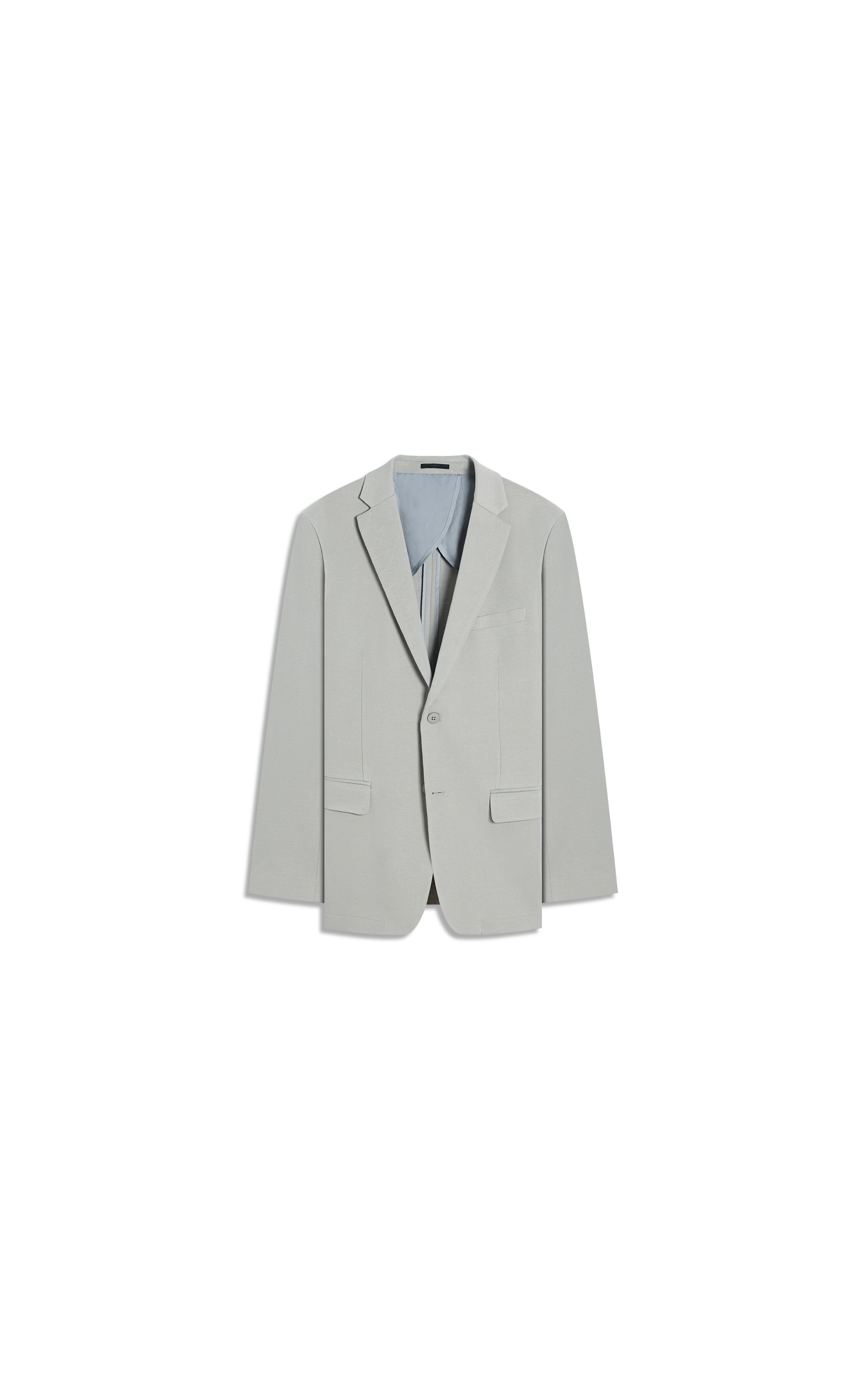 Blazer Interlock Knitted Cinza Claro
